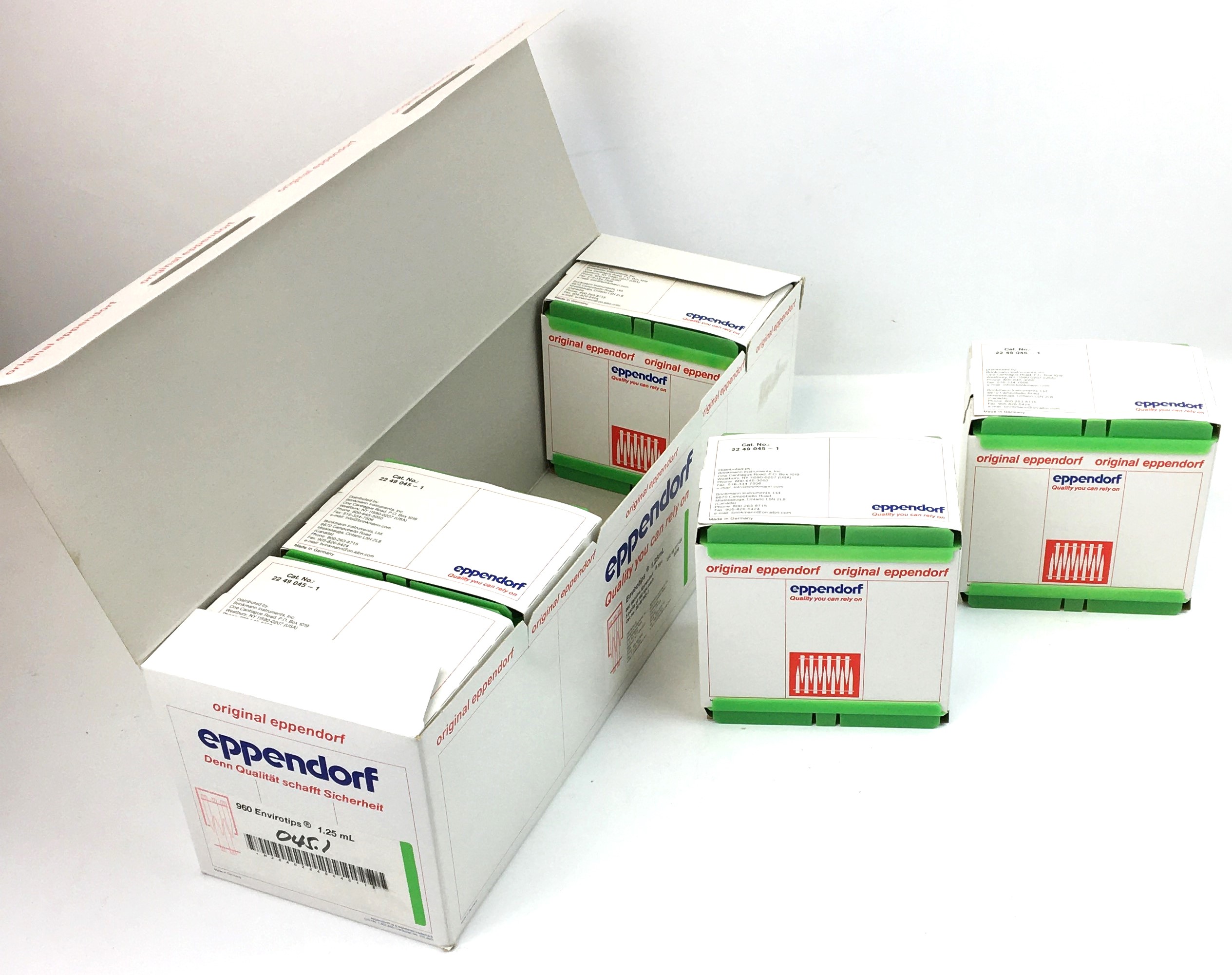 New Open Box Eppendorf EnviroTips 2249045-1 Pipette Tips - 1.25mL (Pack of 960 Tips)