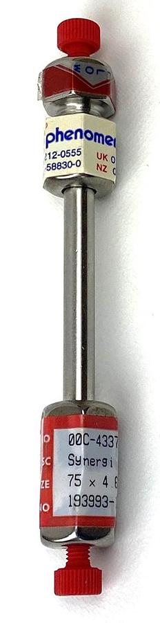 Used Phenomenex Synergi MAX-RP (00C-4337-E0) LC Column (7.5 cm × 4.6 mm x 4µm)