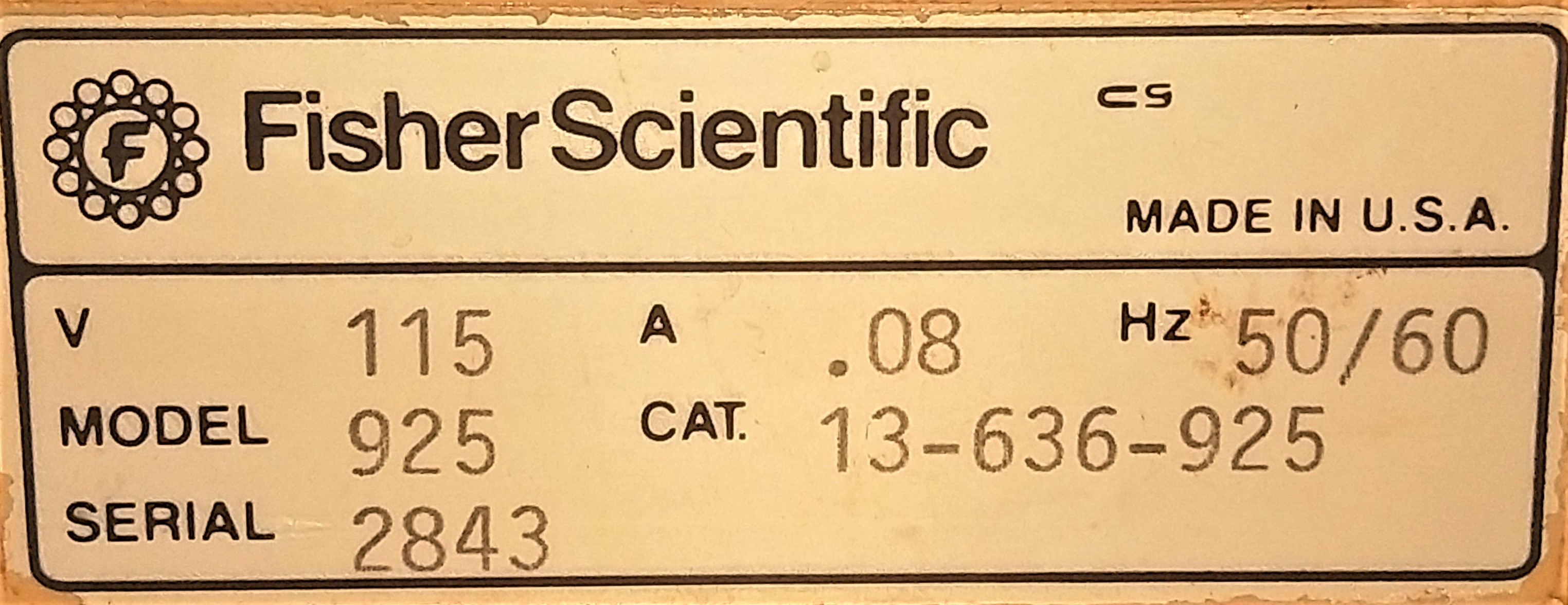 Used Fisher Accumet 925 pH Meter with ATC Probe and New pH Electrode