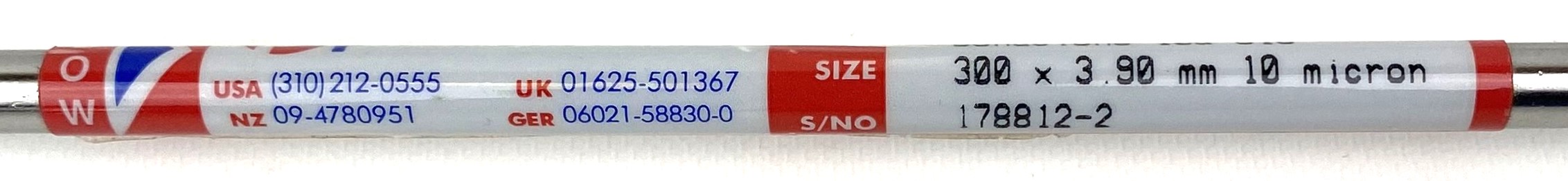Used Phenomenex Bondclone C18 (00H-2117-C0) LC Column (30 cm × 3.9 mm x 10µm)