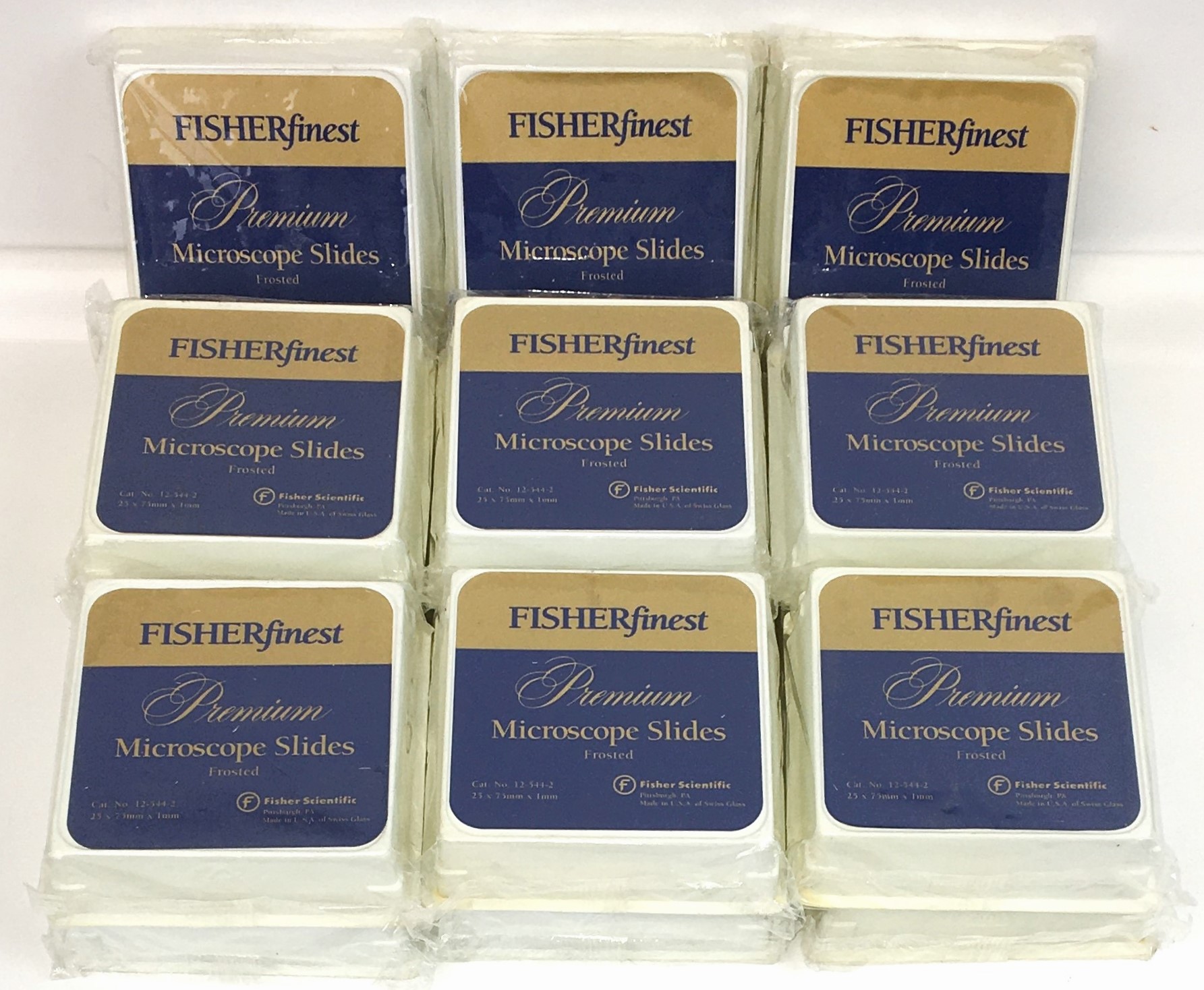 New Fisherbrand 12-544-2 Premium Frosted Microscope Slides - 75mm x 25mm x 1mm