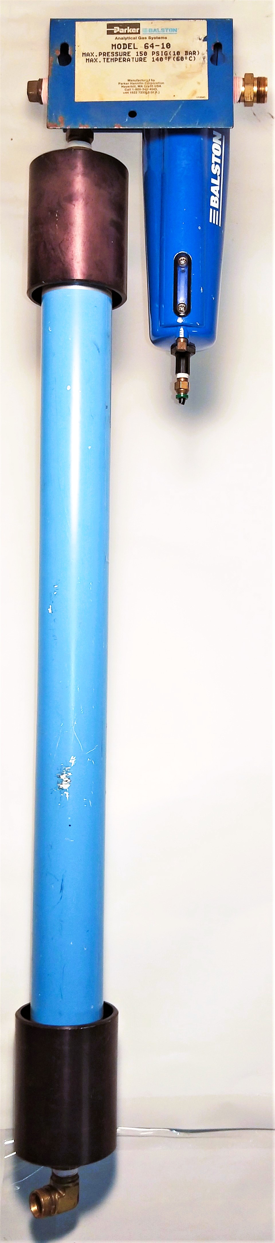 Used Parker Balston 64-10 Membrane Air Dryer with 72-130 In-Line Pressure Regulator