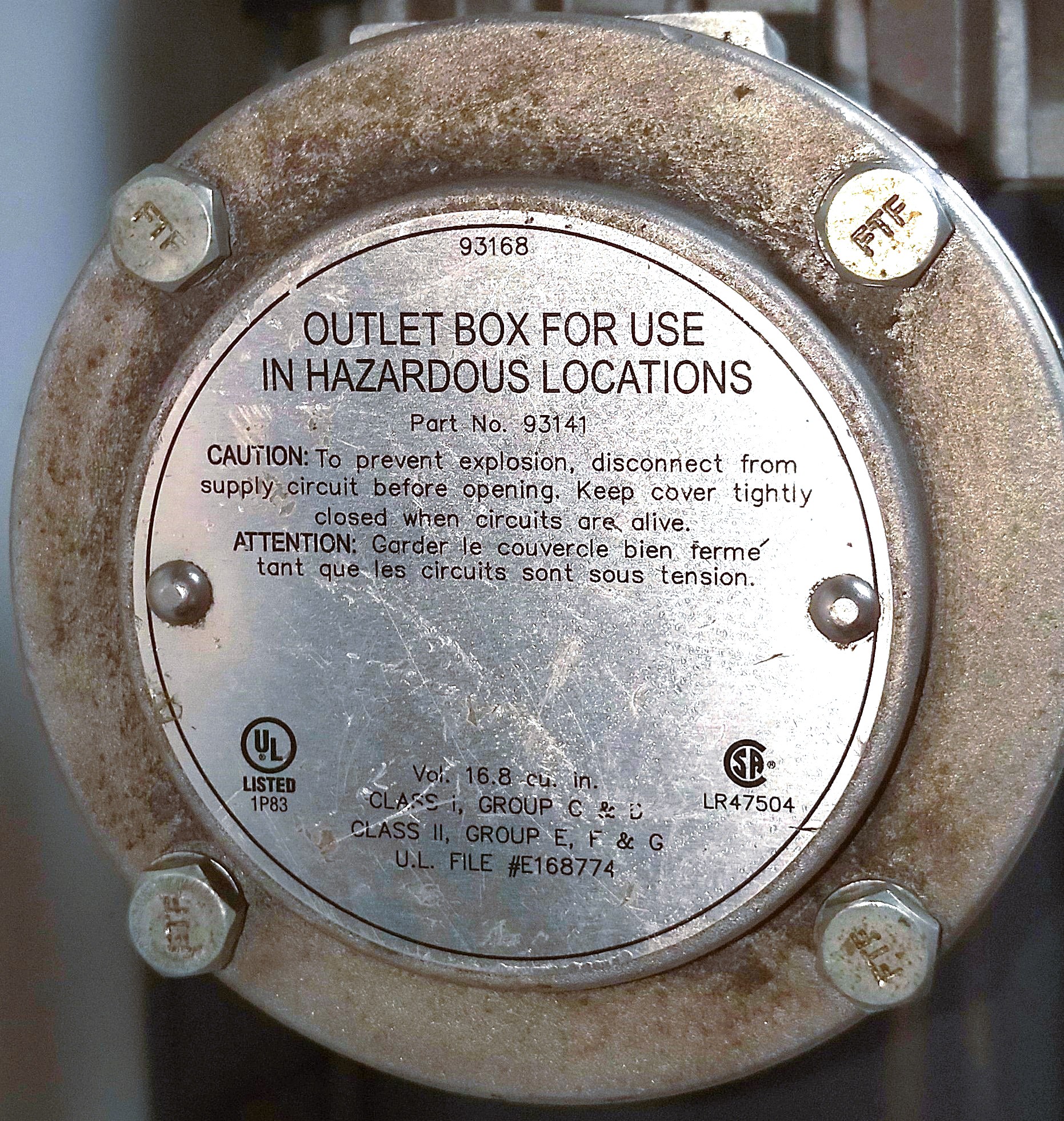 Used Marathon KQJ 56C34G5315J Hazardous Location Motor (1HP)