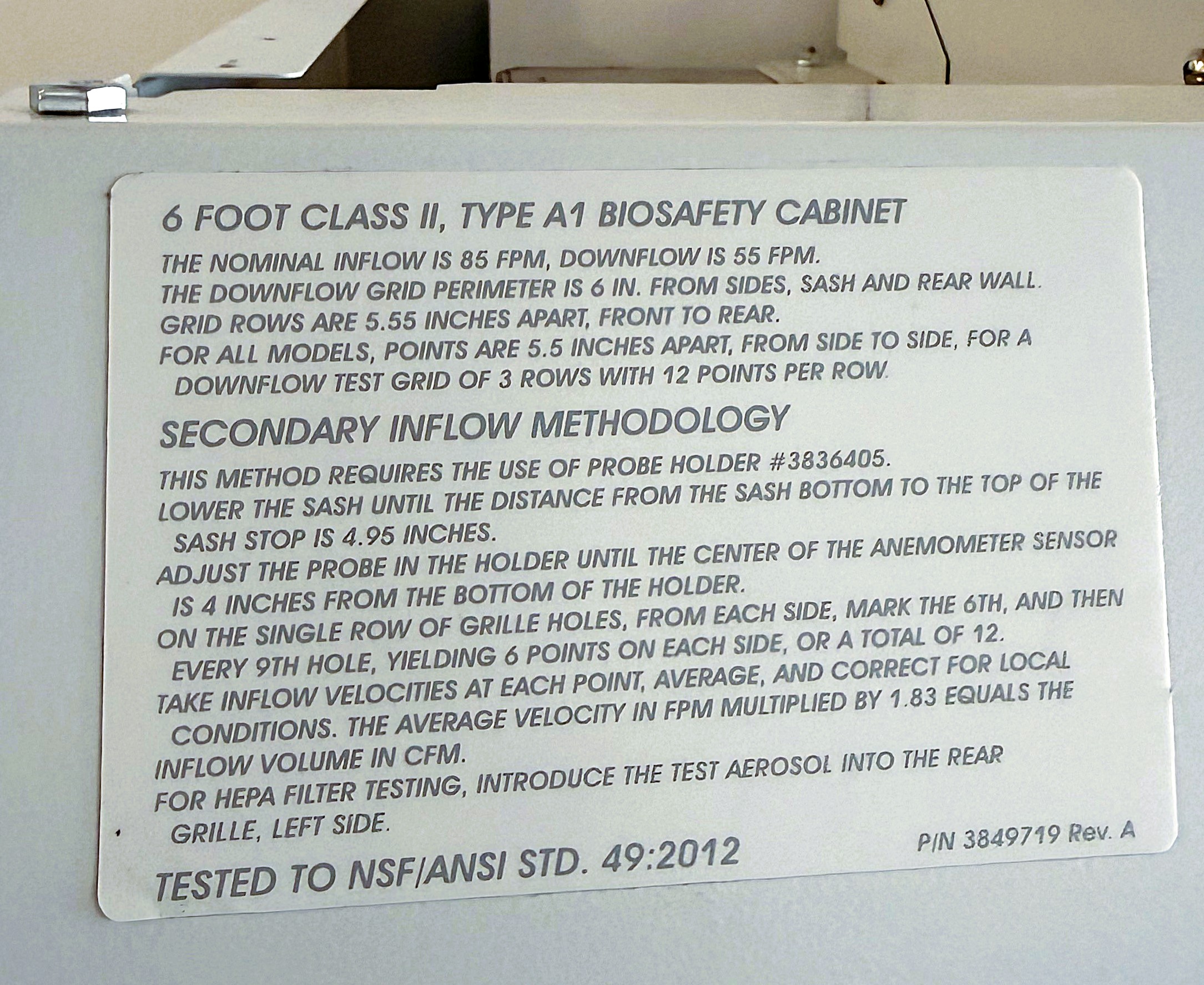 Used Labconco PuriCare 31162100 Class II/Type A1 Biosafety Cabinet