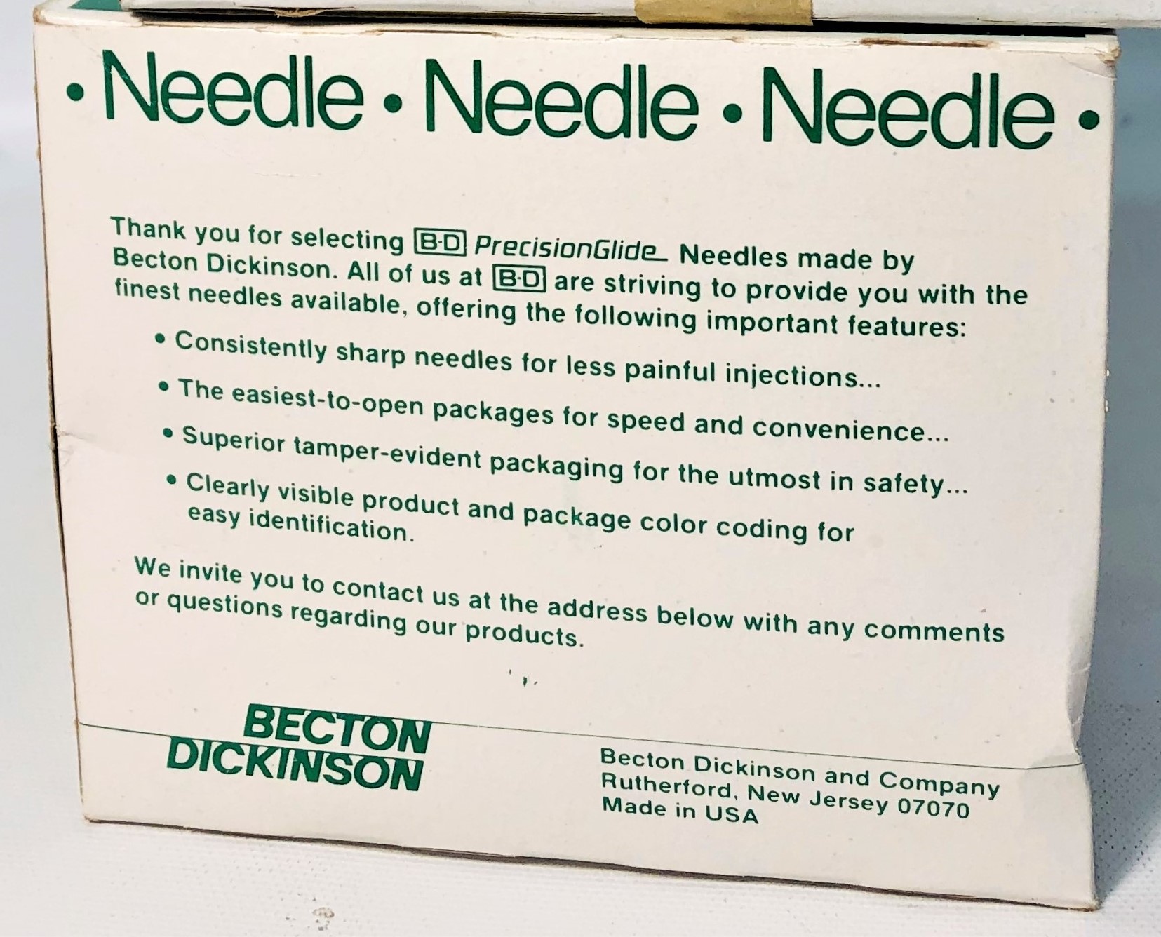 New Open Box B-D 305169 PrecisionGlide Hypodermic Needles 21G x 1-1/2"  (Box of 71)