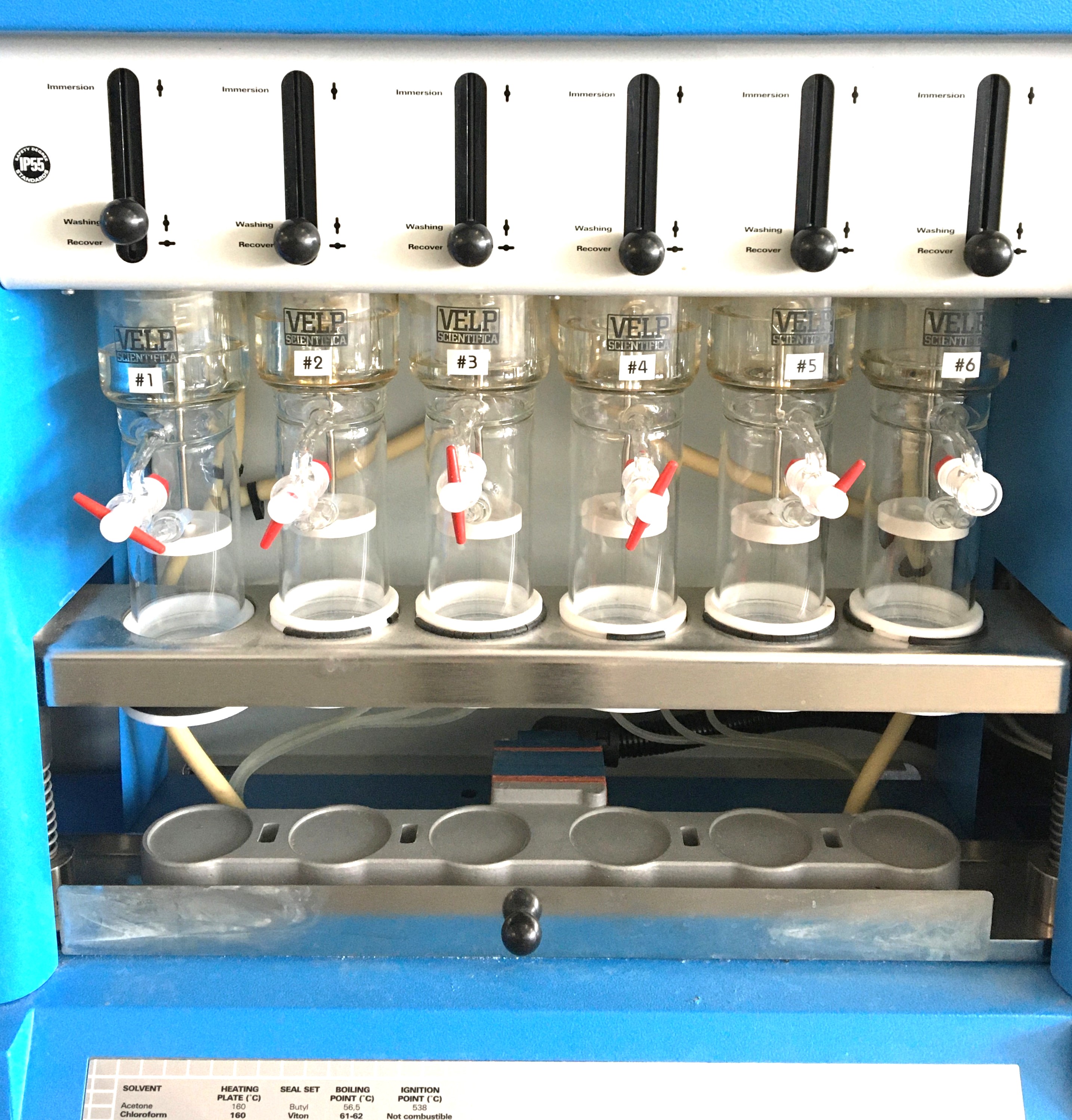 Used VELP SER 148 6-Place Solvent Extractor