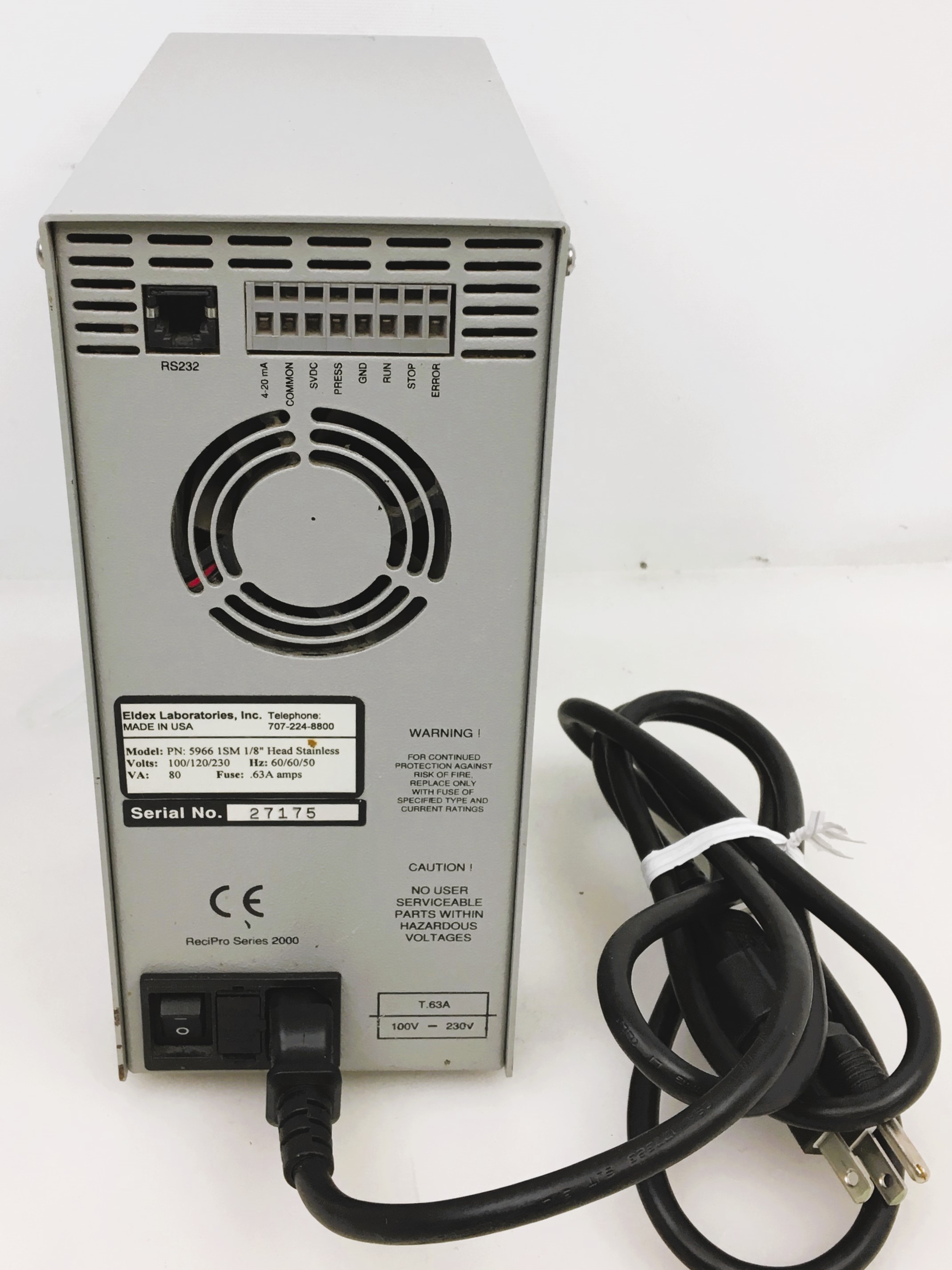 Used Eldex 5966 Optos 1SMP Metering Pump (0.003 - 5 mL/min)