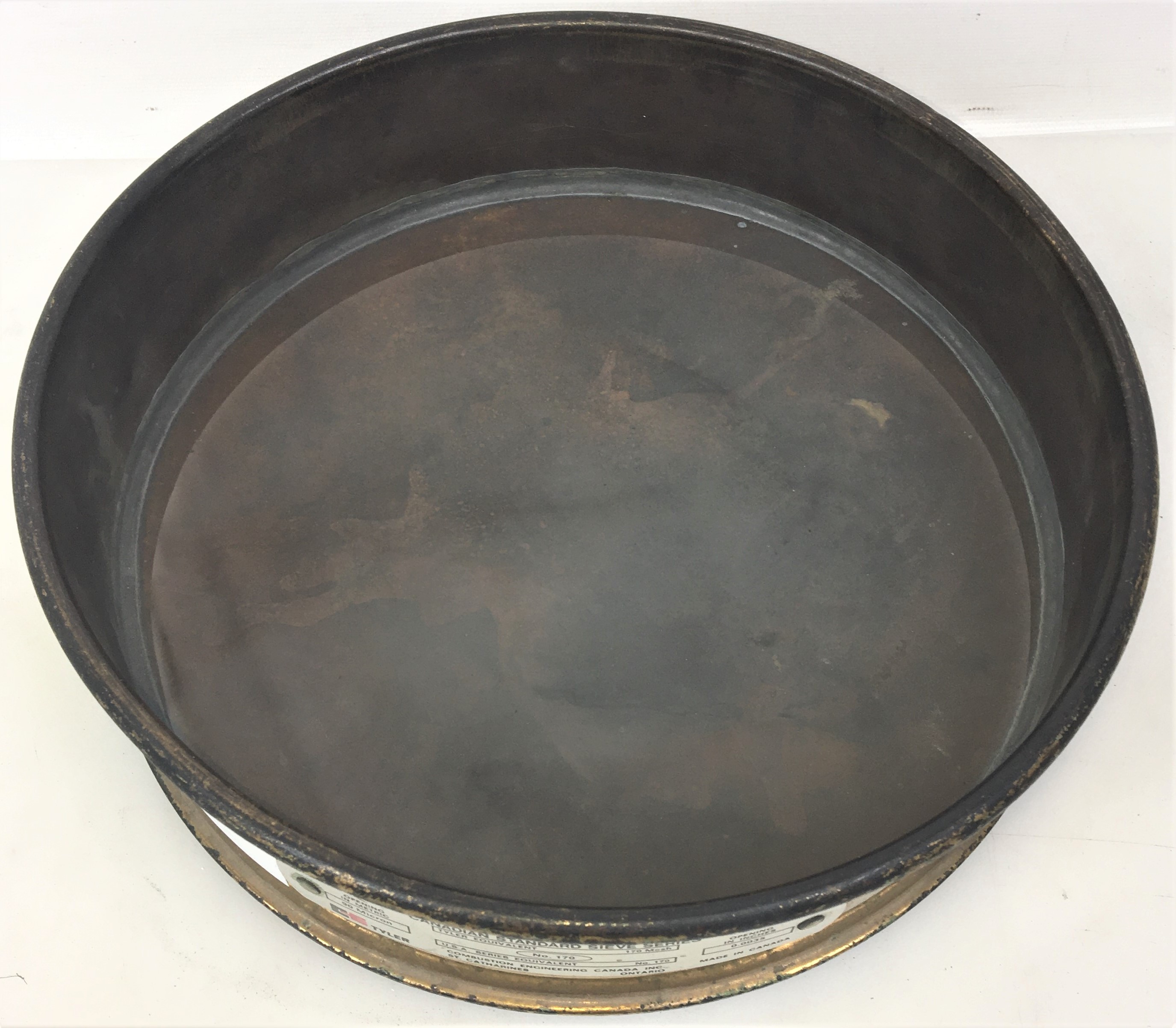 Used Tyler #170 Brass-Stainless Steel 8" Sieve (90μm)