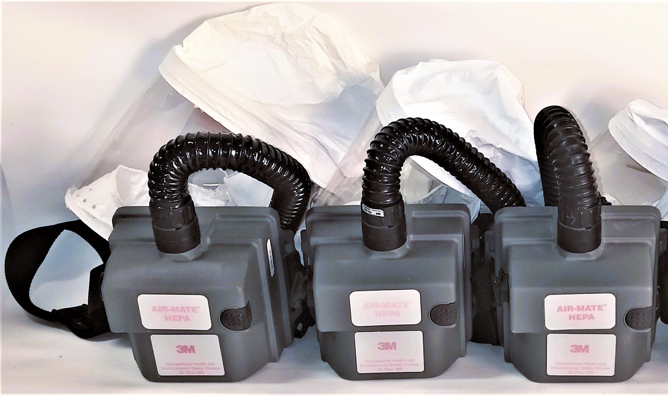 Used 3M Air-Mate HEPA Respirator (PAPR) Unit with Head Cover (Regular Size)