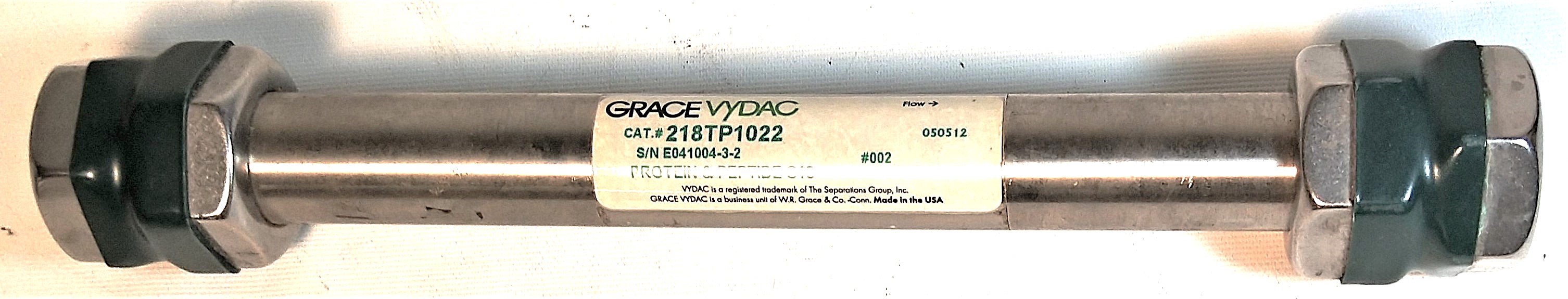 Used Vydac 218TP1022 C18 Preparative HPLC Column (25 cm × 22 mm x 10µm)