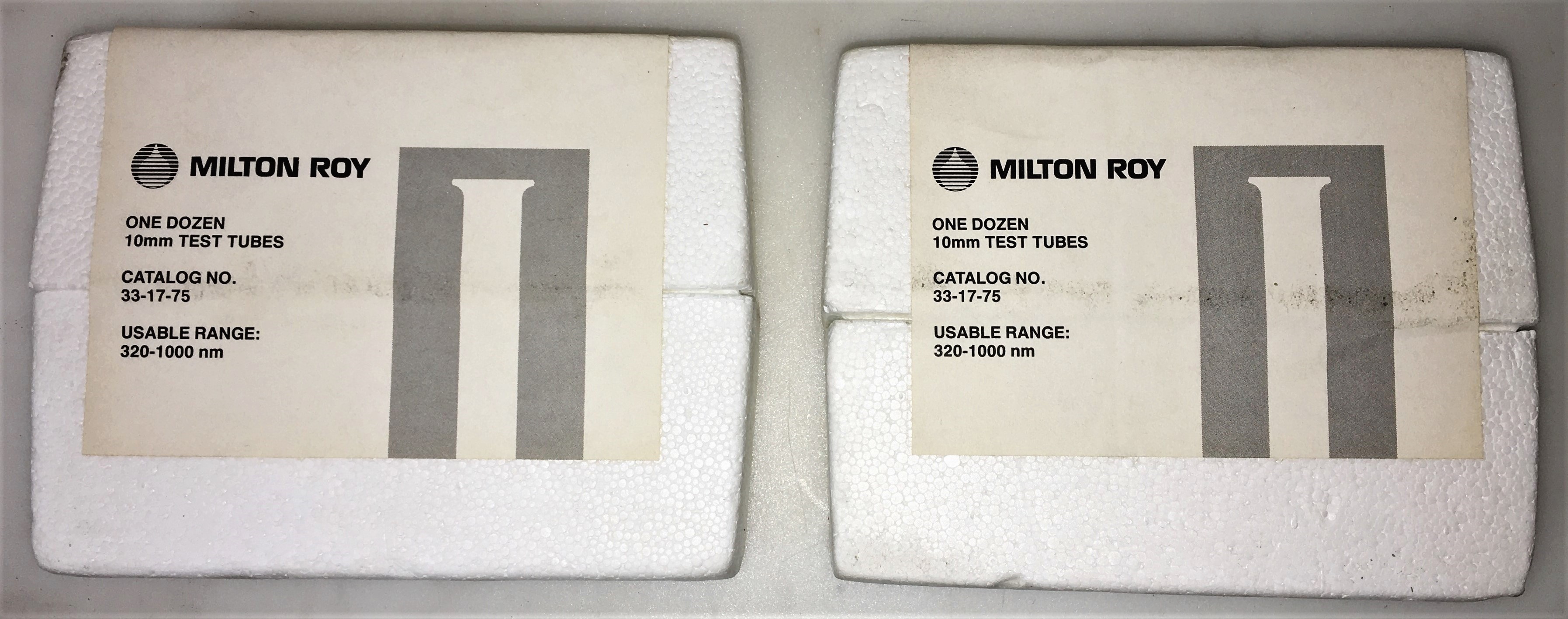 New Open Box Milton Roy (Bausch and Lomb) Cuvette Tubes - 10mm (Pack of 12)