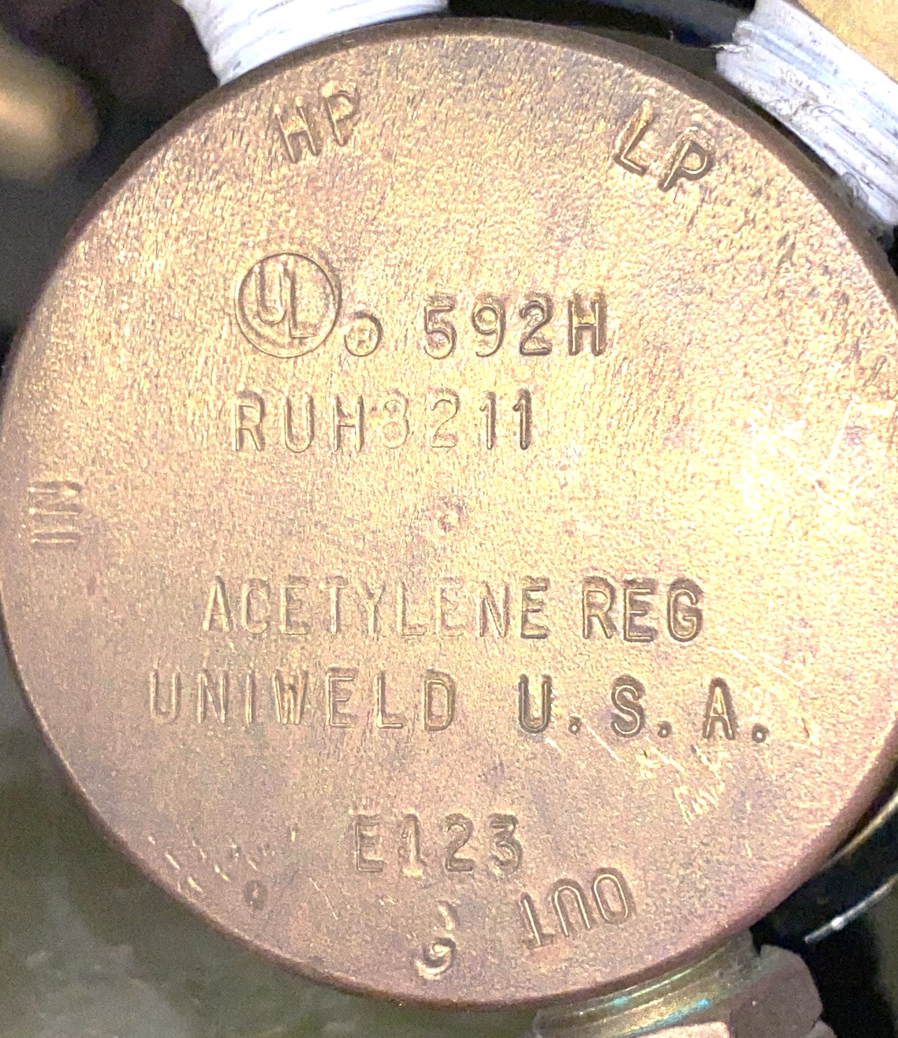 Used Uniweld 592H Brass Acetylene Regulator (CGA 510)