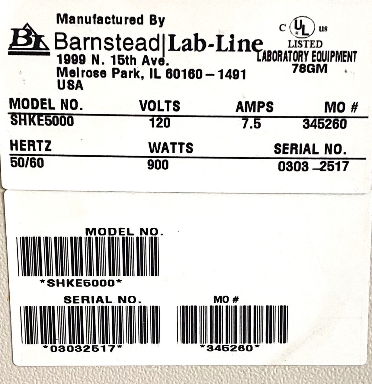 Used Barnstead Lab-Line MaxQ 5000 Incubating Orbital Shaker