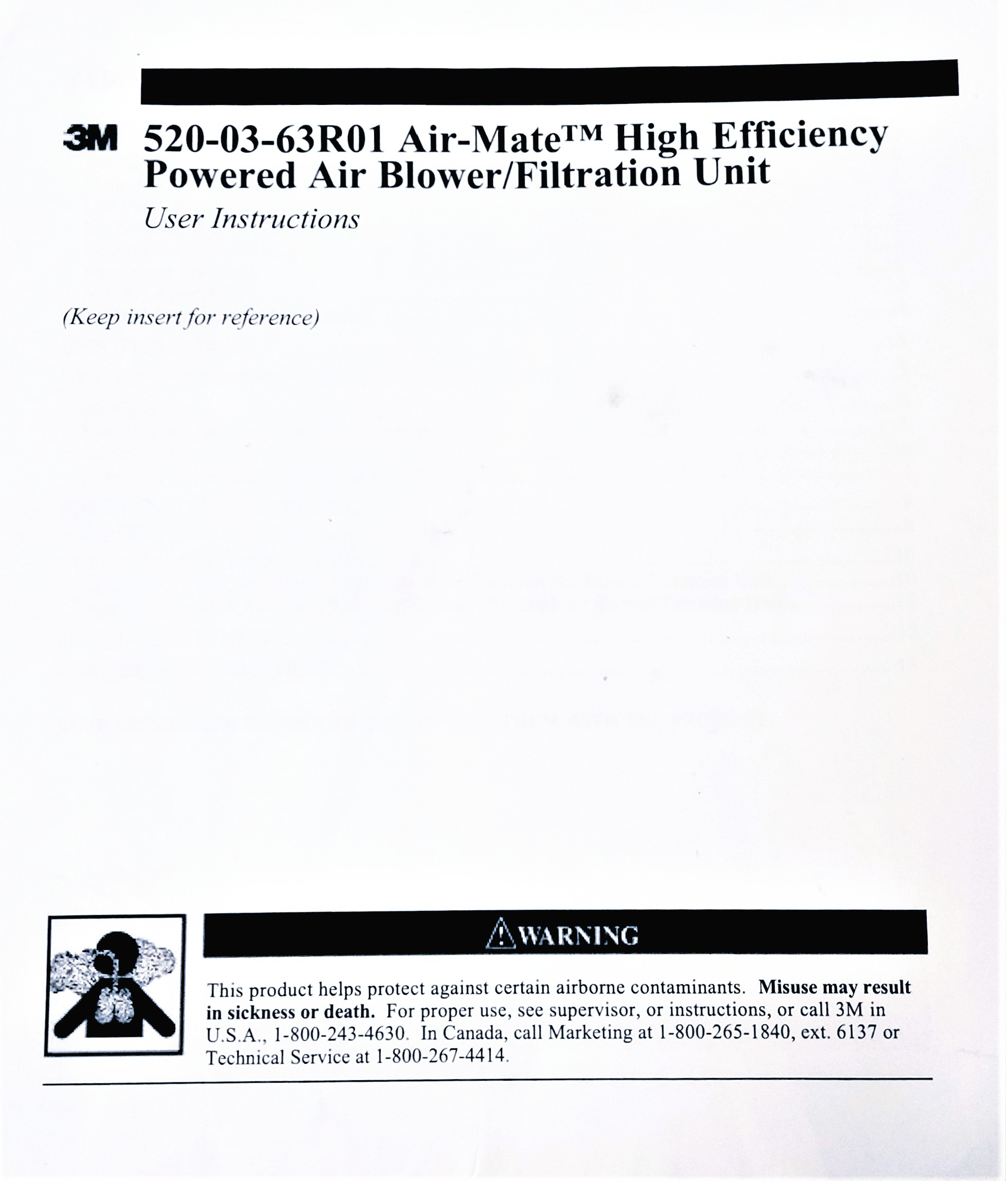 Used 3M Air-Mate HEPA Respirator (PAPR) Blower-Filter Unit