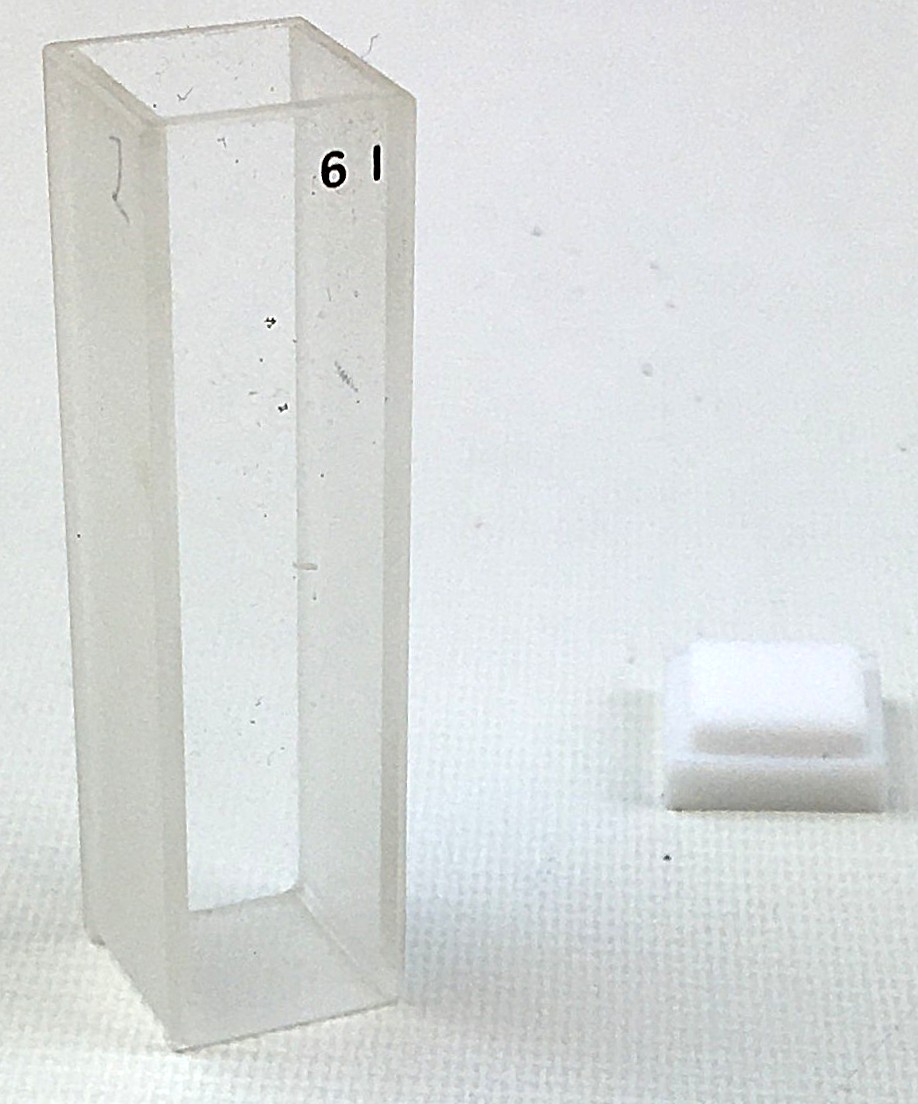 Used Thomas 8490-D57 Glass Cuvette with Stopper - 3.5mL (Set of 4)