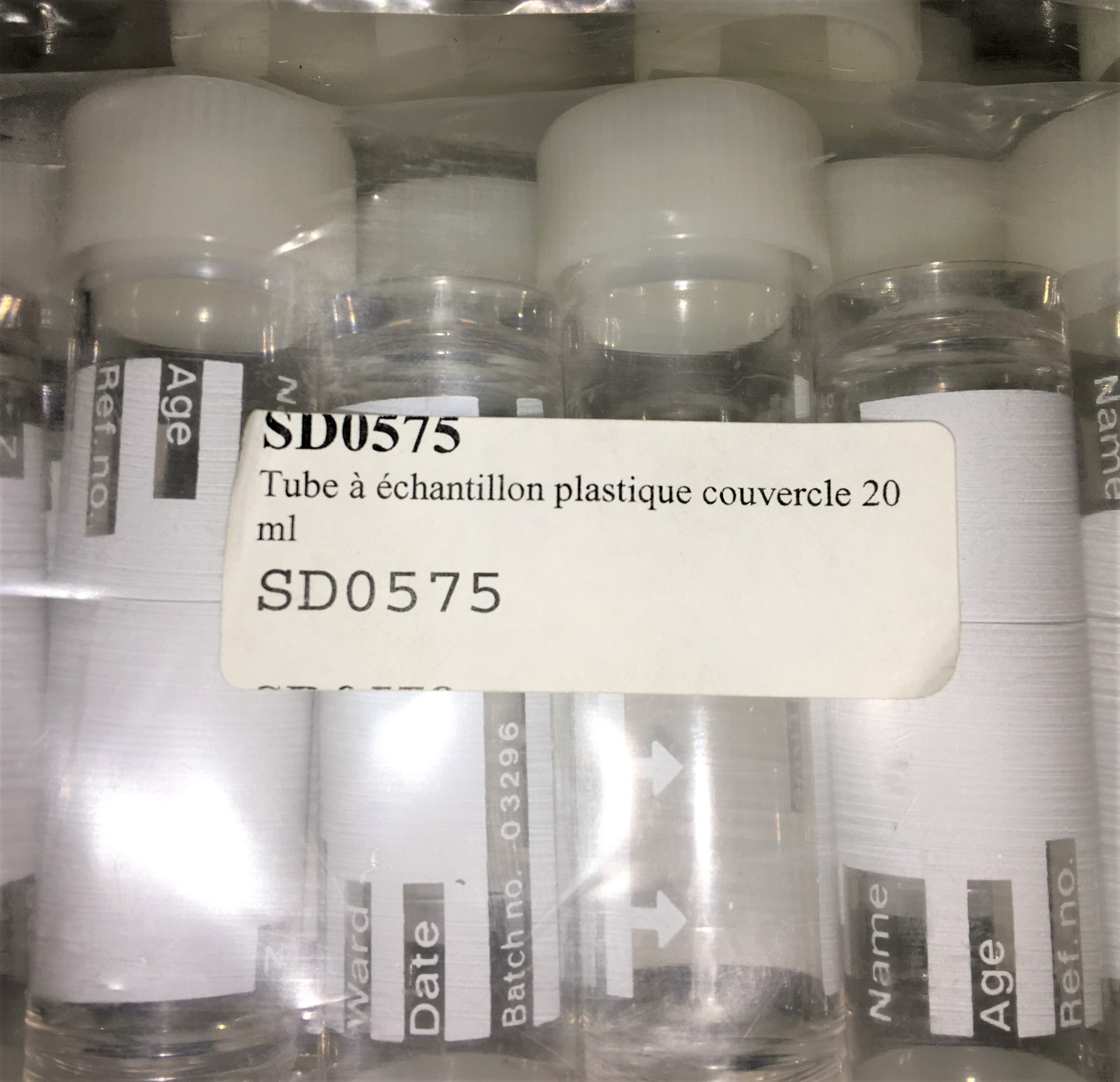 New Open Box Flat-Bottom Graduated Plastic Sample Tube with Lid (Pack of 50)