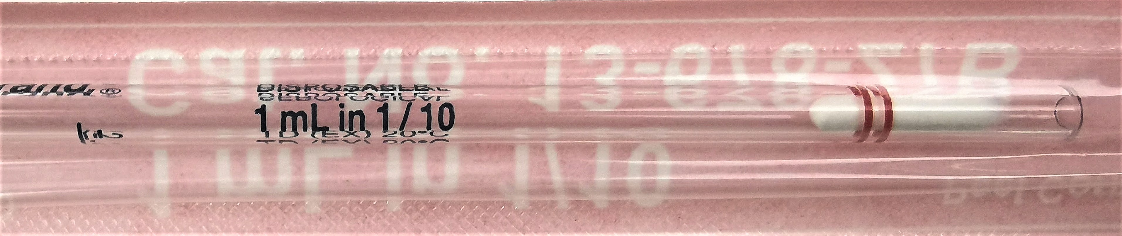 New Open Box Fisherbrand 13-678-27B Sterile Glass Disposable Serological Pipets - 1mL in 1/10 (Pack of 166)