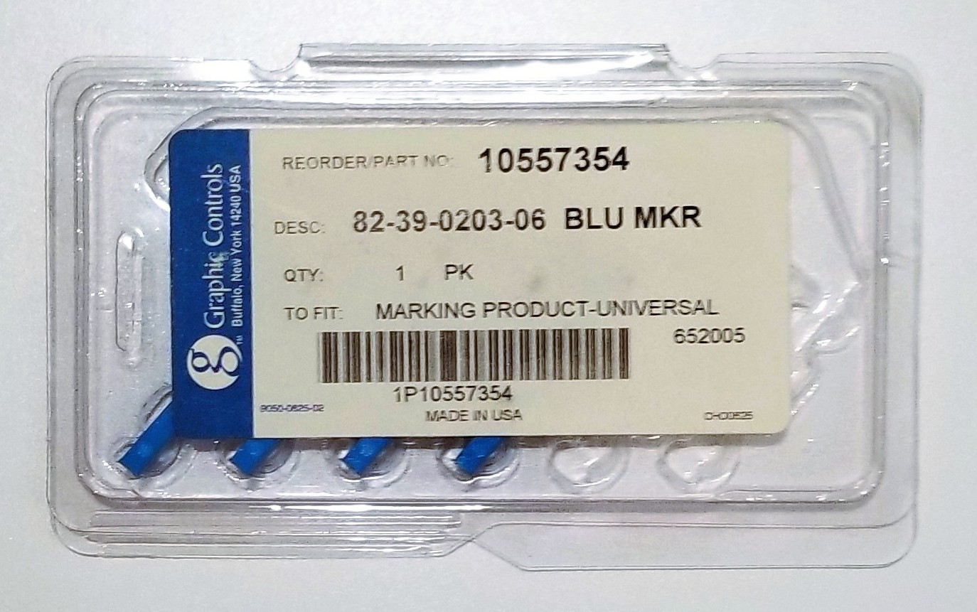 New Open Box Graphic Controls 82-39-0203 Universal Blue Pens (Pack of 10)