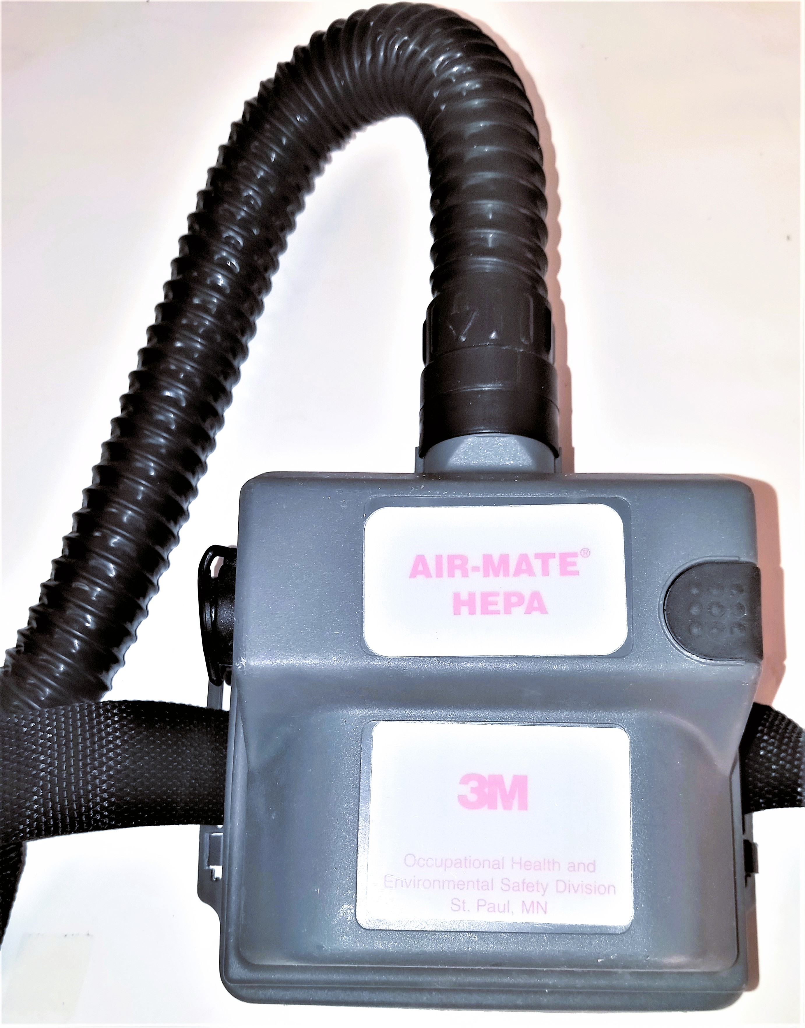 Used 3M Air-Mate HEPA Respirator (PAPR) Unit with Head Cover (Regular Size)