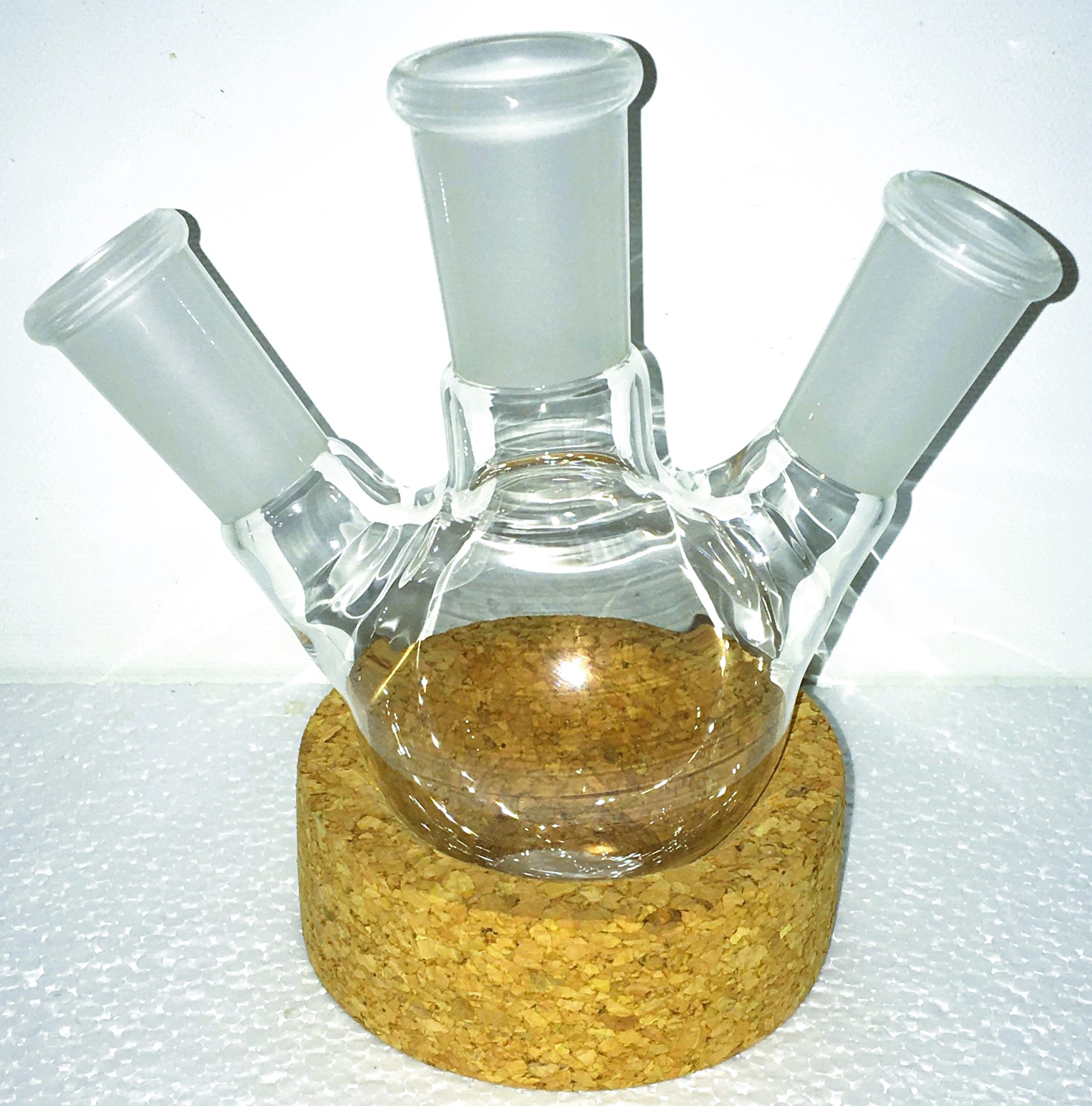 Used Corning PYREX 4965-100 Three-Neck Distilling Flask - 100mL