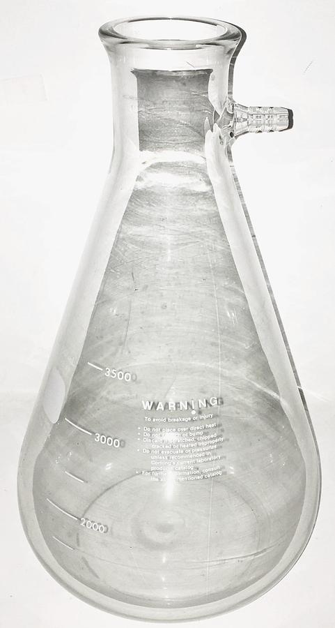 Used Corning PYREX 5340 (and Equivalent) 4L Filtration Flask with Sidearm Tubulation