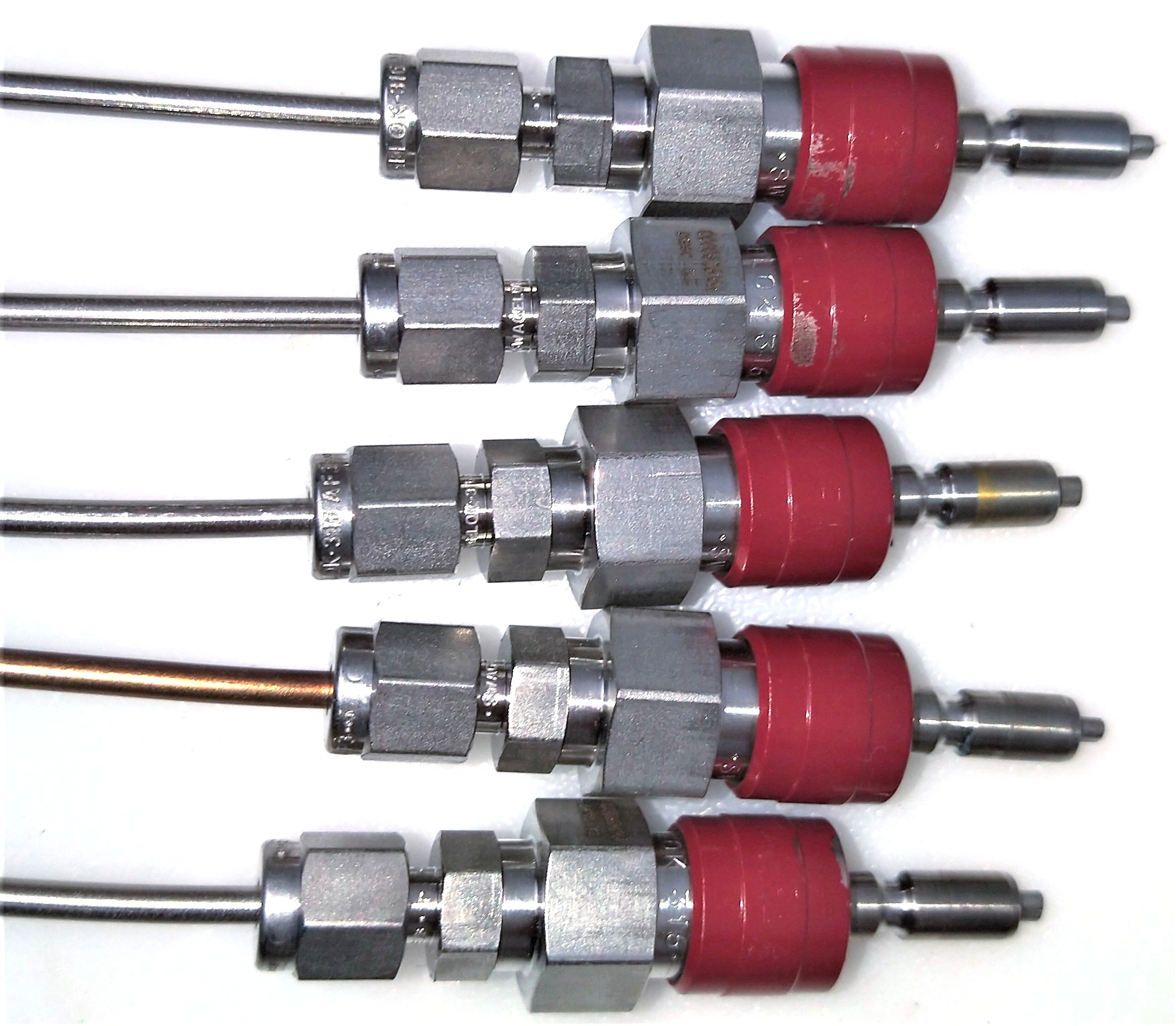 Used Swagelok Quick-Connect Body with Stainless Steel 1/8" Tubing
