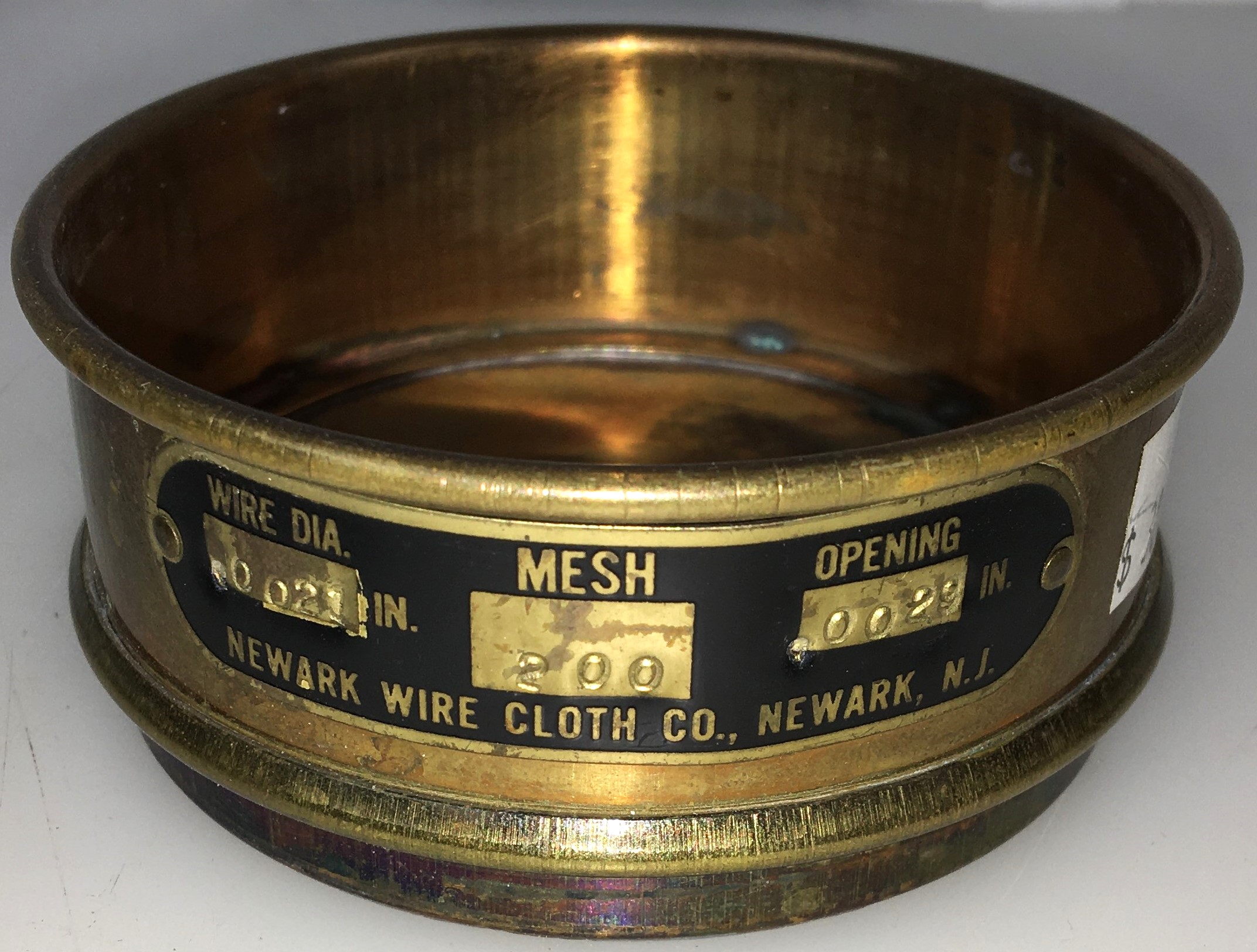 Used Newark Brass Sieve Kit - 3" Diam (Set of 9)