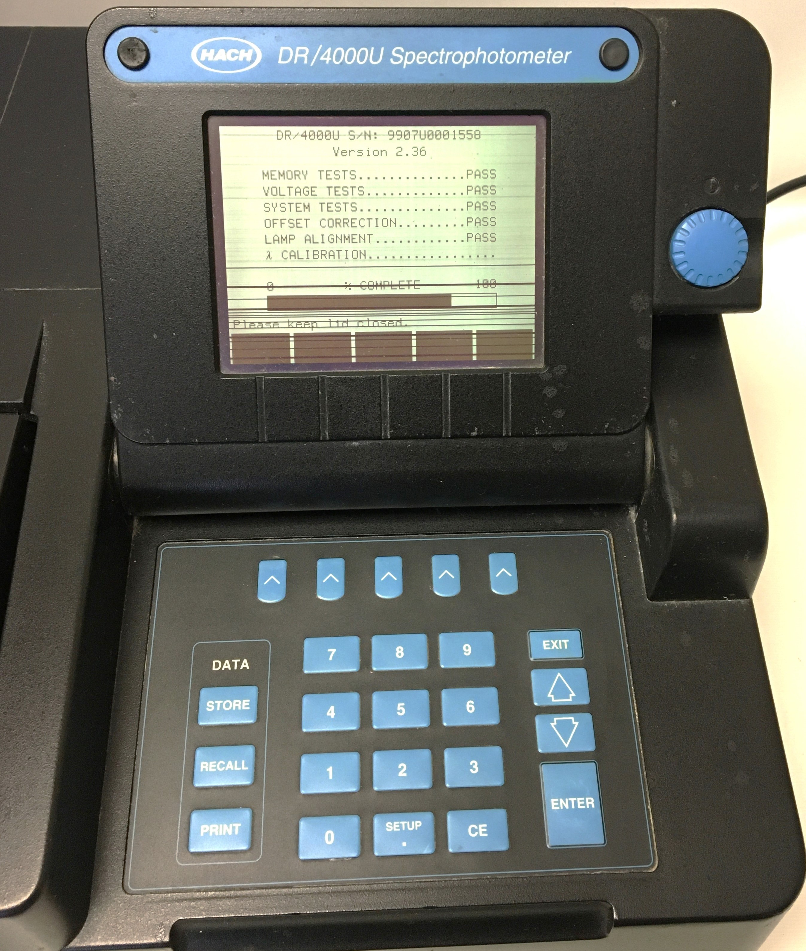 Used Hach DR/4000U Scanning, UV-Visible Spectrophotometer with Accessories (190 to 1100nm)