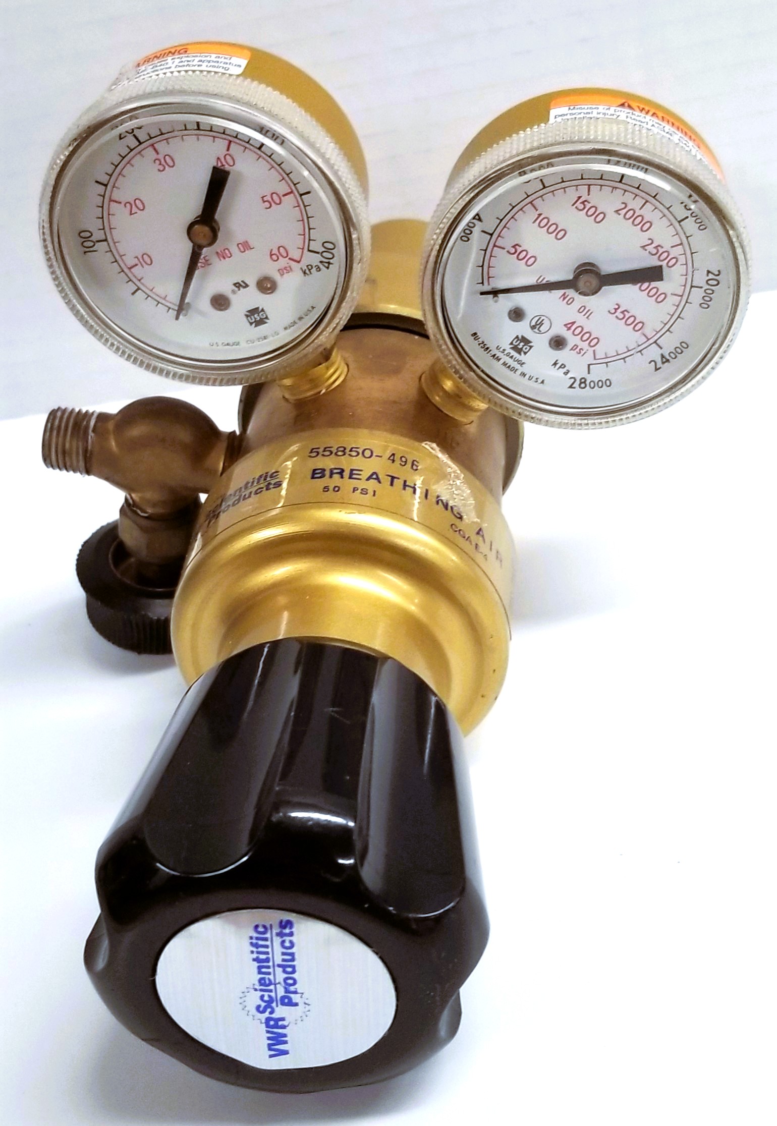 Used VWR 55850-496 Single Stage Regulator for Breathing Air (CGA 346)