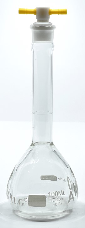 New TLG Class A 100mL Volumetric Flask with PTFE Stopper