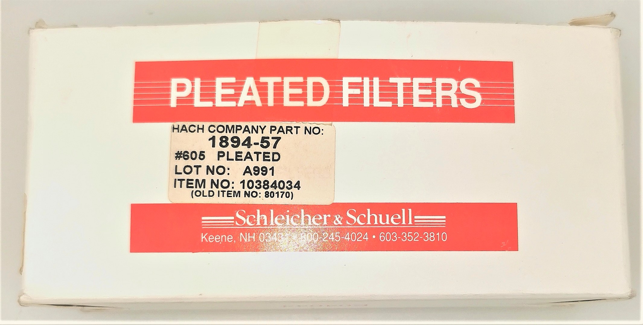 New Open Box Hach QT 1894-57 Pleated #605 Filter Papers - 125mm (Pack of 100)