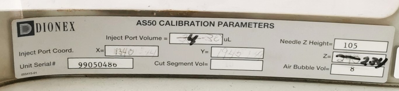 Used Dionex AS50 Autosampler