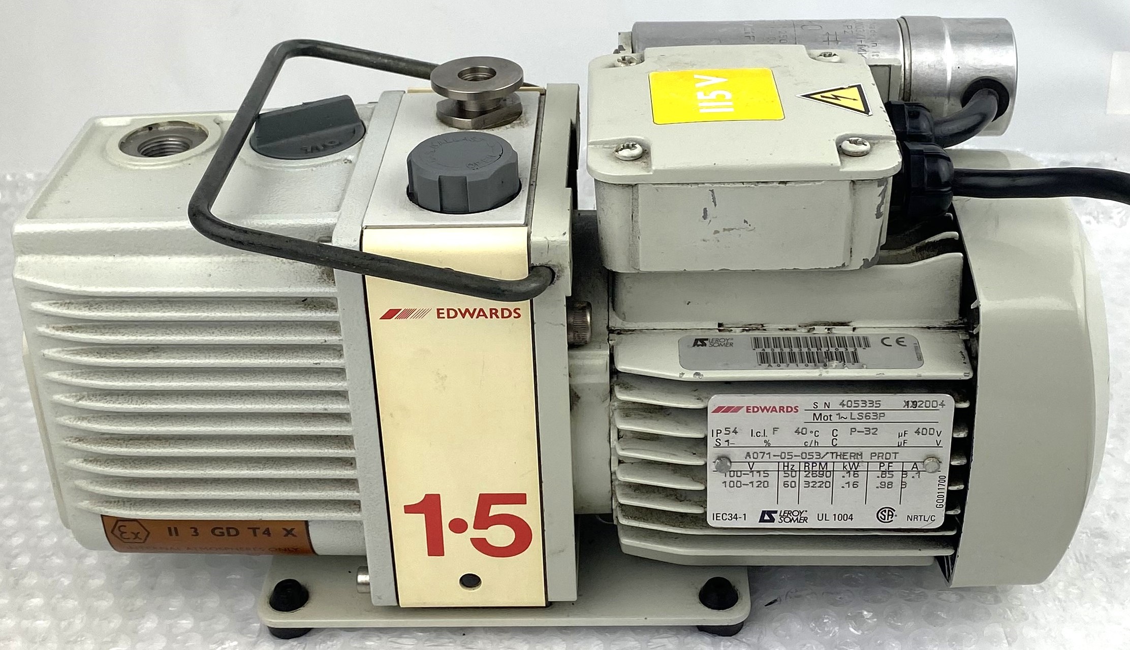 Used Edwards E2M1.5 (Agilent G1099-80023) Rotary Vacuum Pump (1.2cfm)