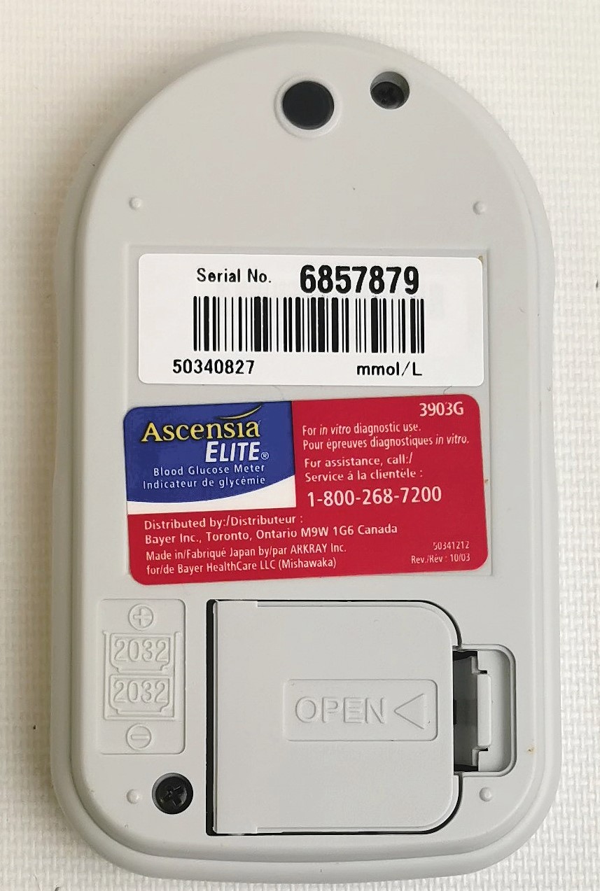 Used Bayer Ascensia Elite Blood Glucose Meter