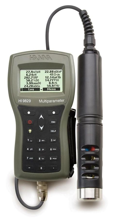 New Hanna HI 9829 Multiparameter pH/ISE/EC/DO/Turbidity Waterproof Meter with GPS Option