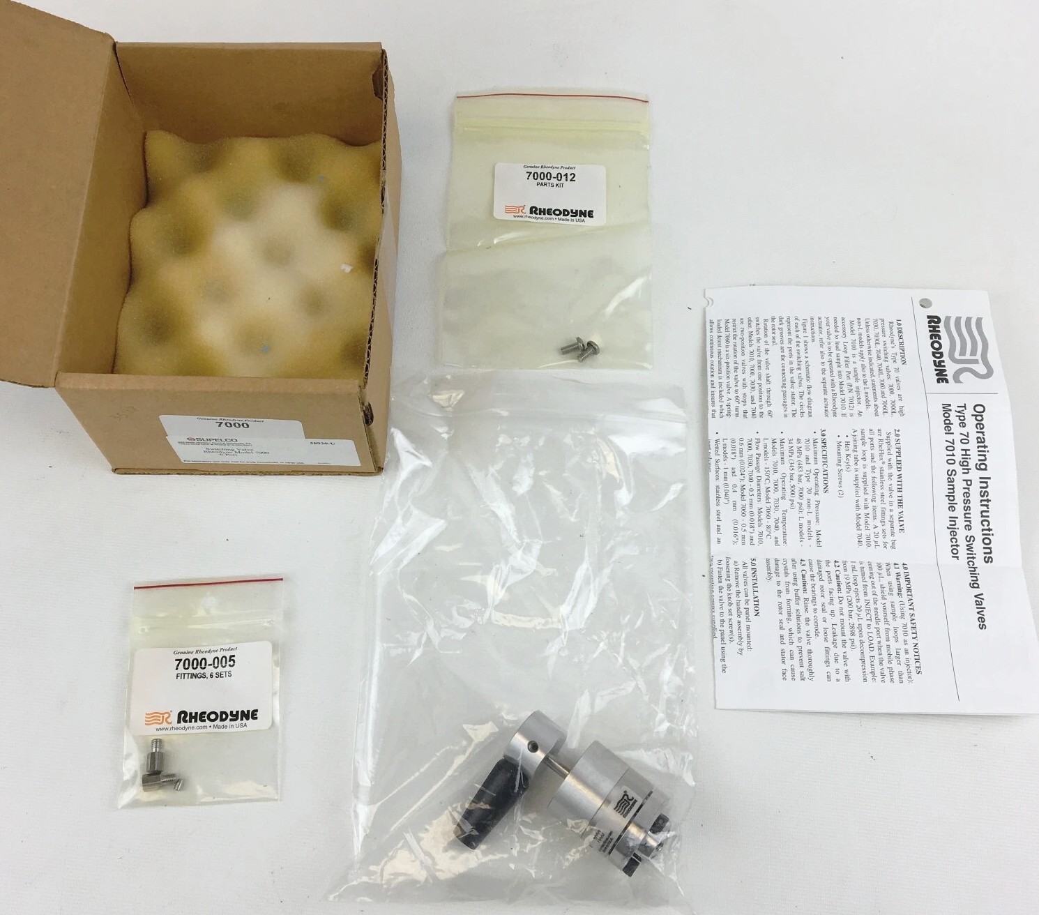 New Open Box Rheodyne 7000 High Pressure 6-Port Switching Valve