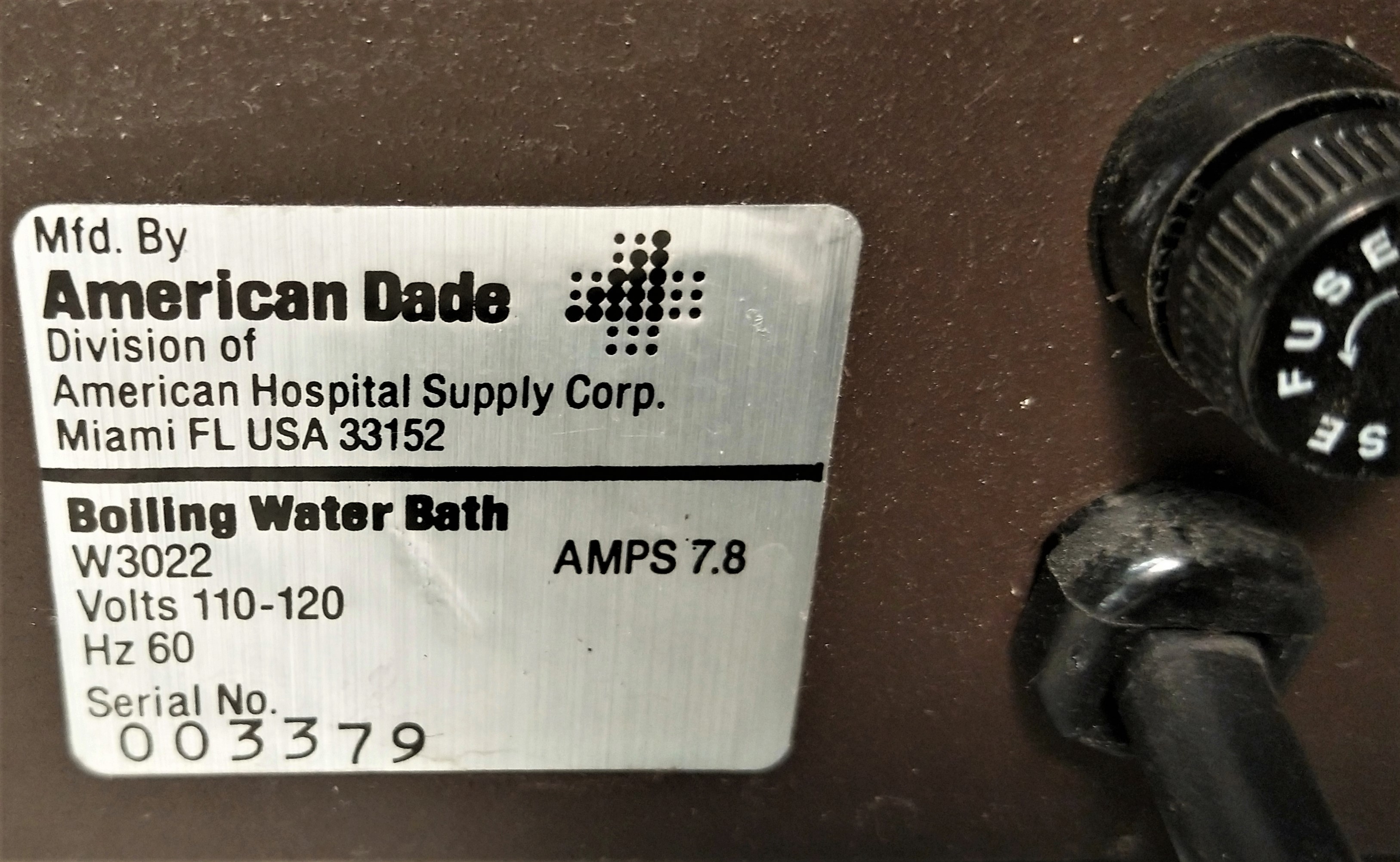 Used American Dade W3022 Boiling Water Bath