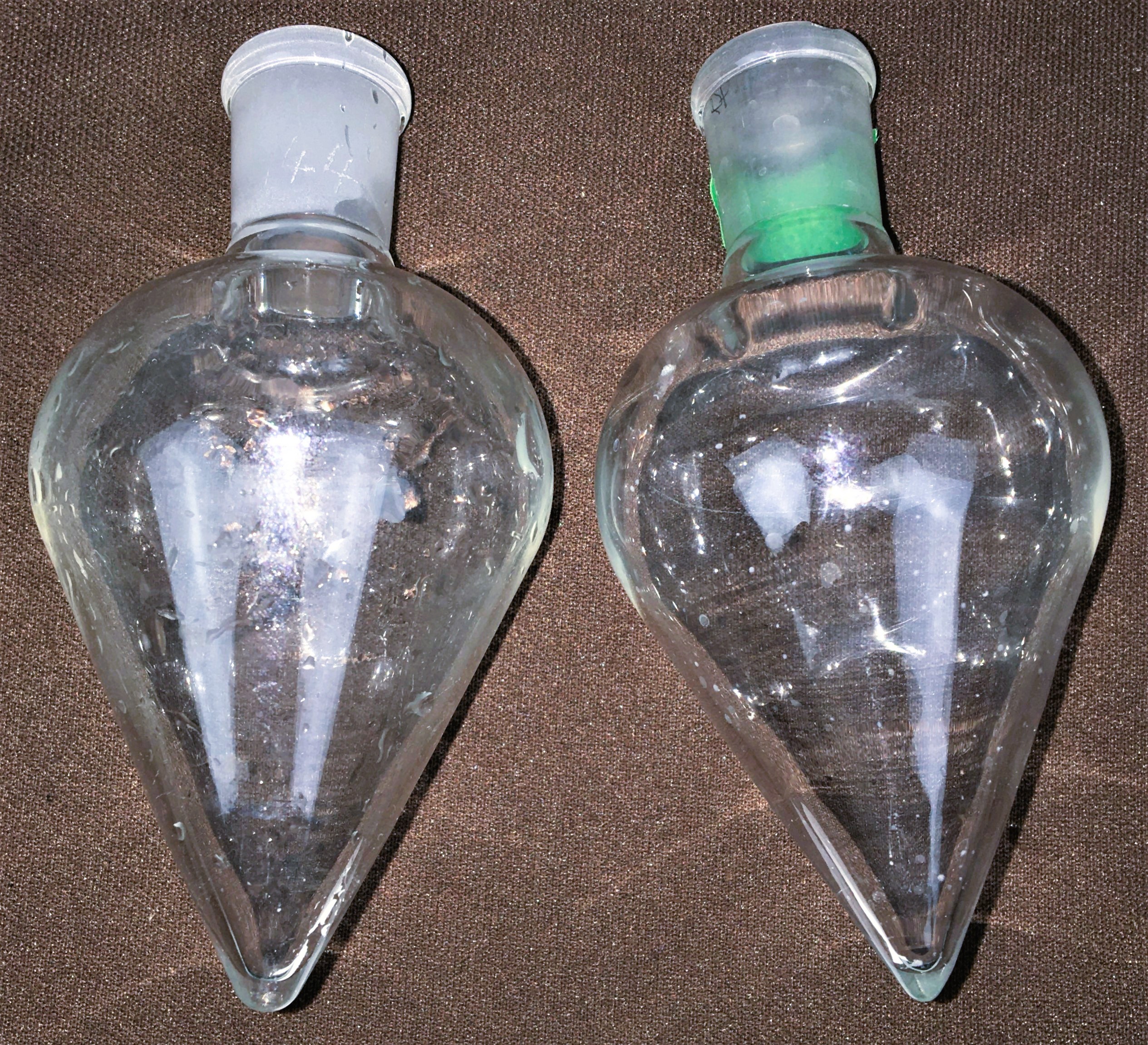 Used QuickFit FP100/2 (and Equivalent) 100mL Pear-Shaped Flask