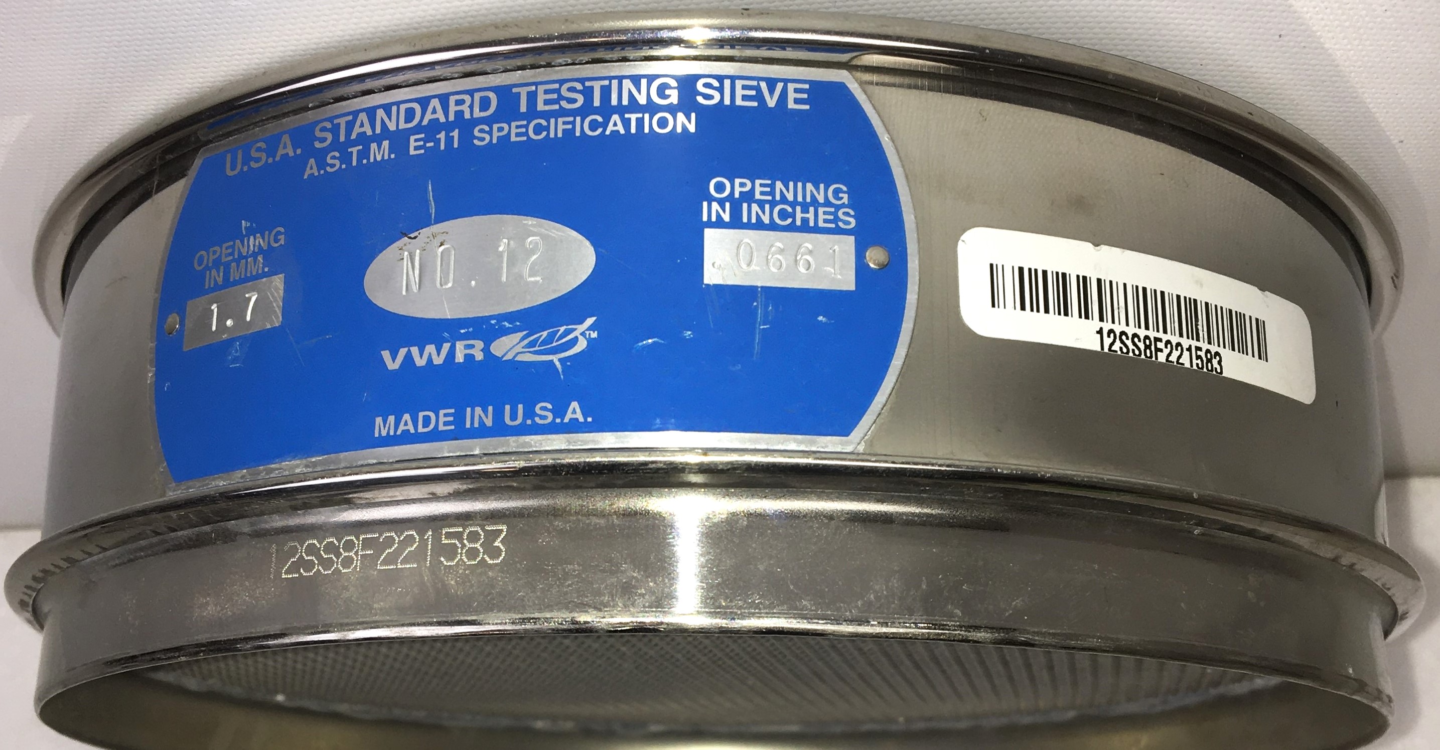 Used VWR Stainless Steel Sieve Kit - 8" Diam (Set of 4)