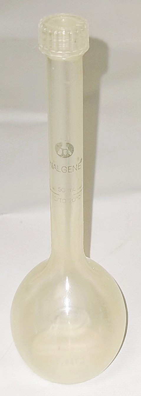 Used Lot of 40 Nalgene 4000 Polypropylene Volumetric Flasks - Various Volumes