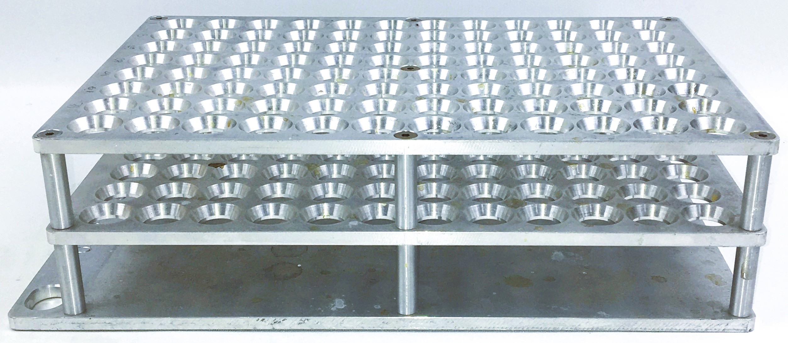 Used Merck 96-Place Mountable Stainless Steel Vial Rack