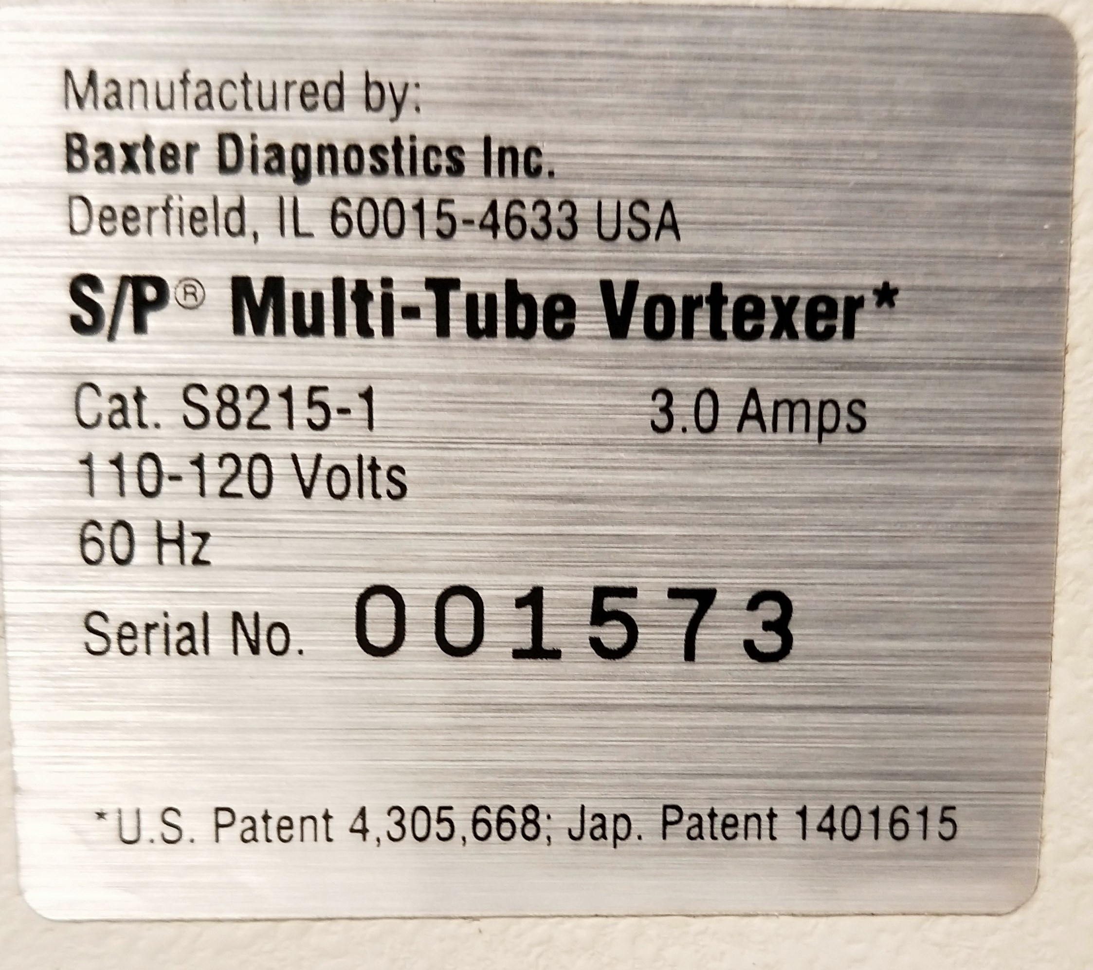 Used Baxter S/P Multi-Tube Vortexer S8215-1 Vortex Mixer