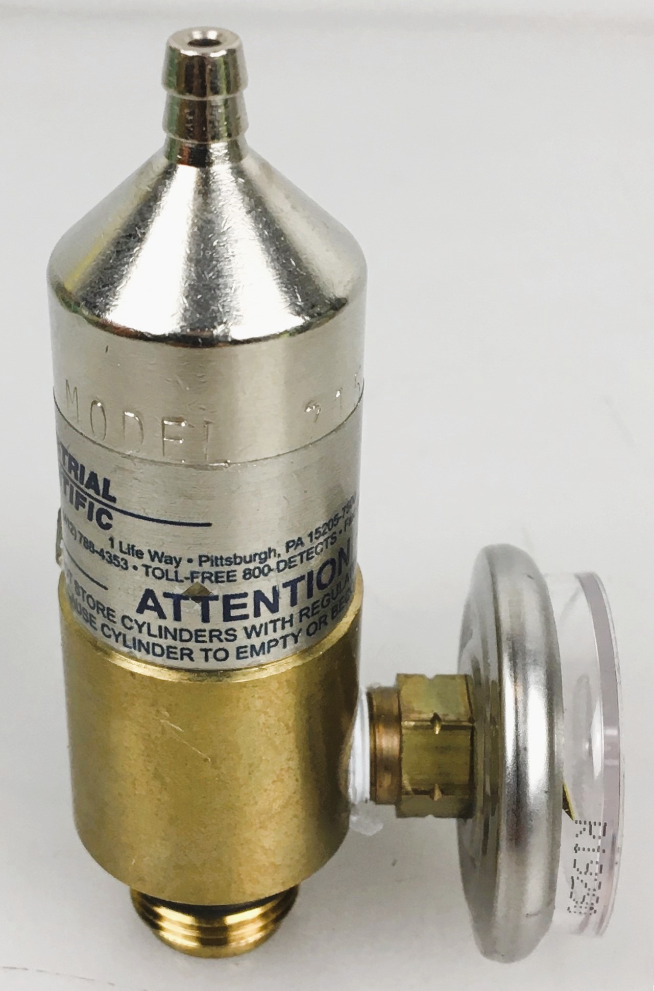 Used Industrial Scientific 715 CalGaz Fixed-Flow Calibration Regulator (0.5 LPM)