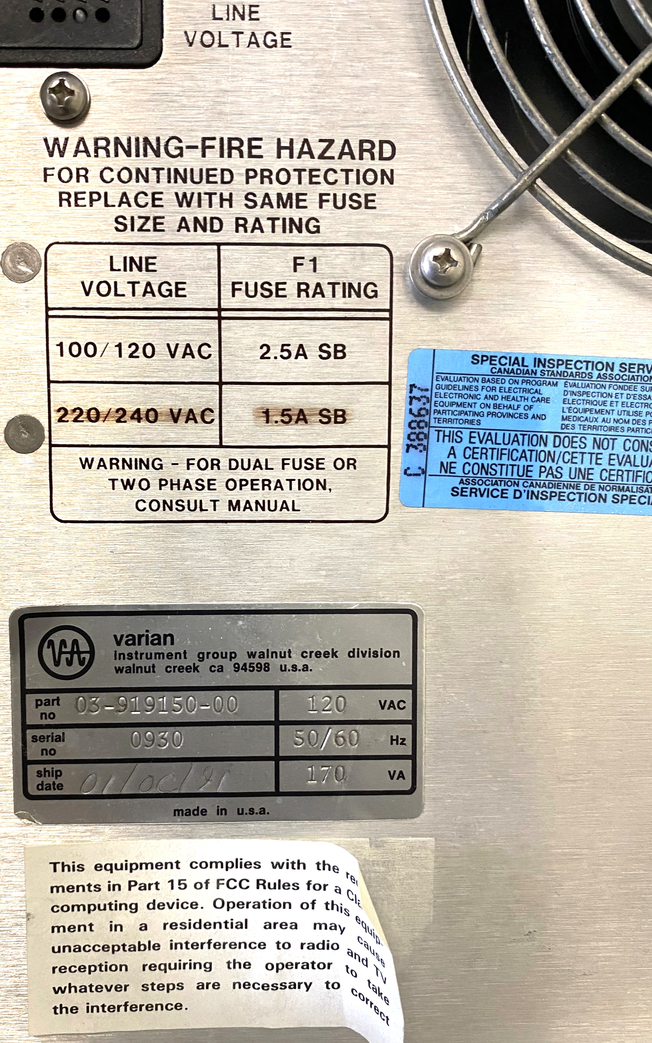 Used Varian 9000 Series UV-Visible HPLC System