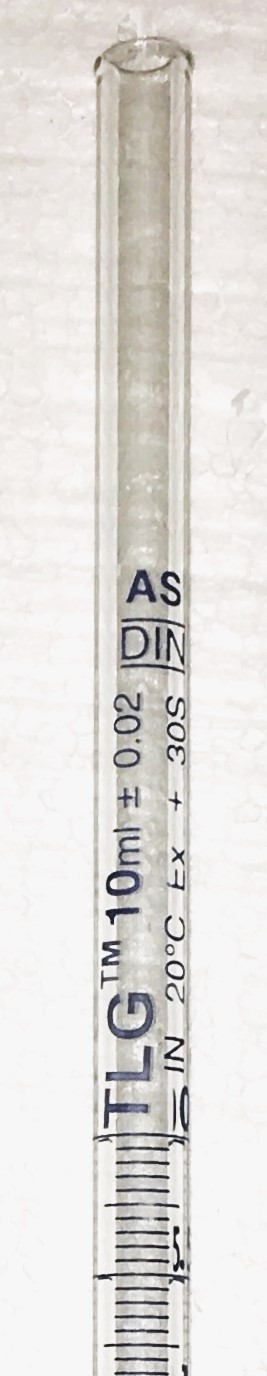 Used Corning PYREX 2103 (and Equivalent) Class A 10mL Straight Bore MicroBuret