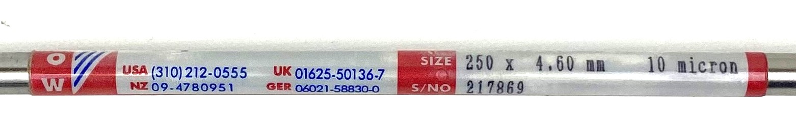 Used Phenomenex Optisil 10 SCX (00G-2041-E0) LC Column (25 cm × 4.6 mm x 10µm)