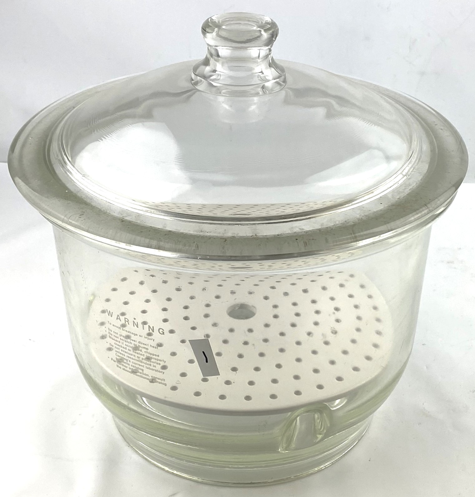 Used Corning PYREX 3081-250 (or Similar) Glass Desiccator with Support Plate (10.5L)