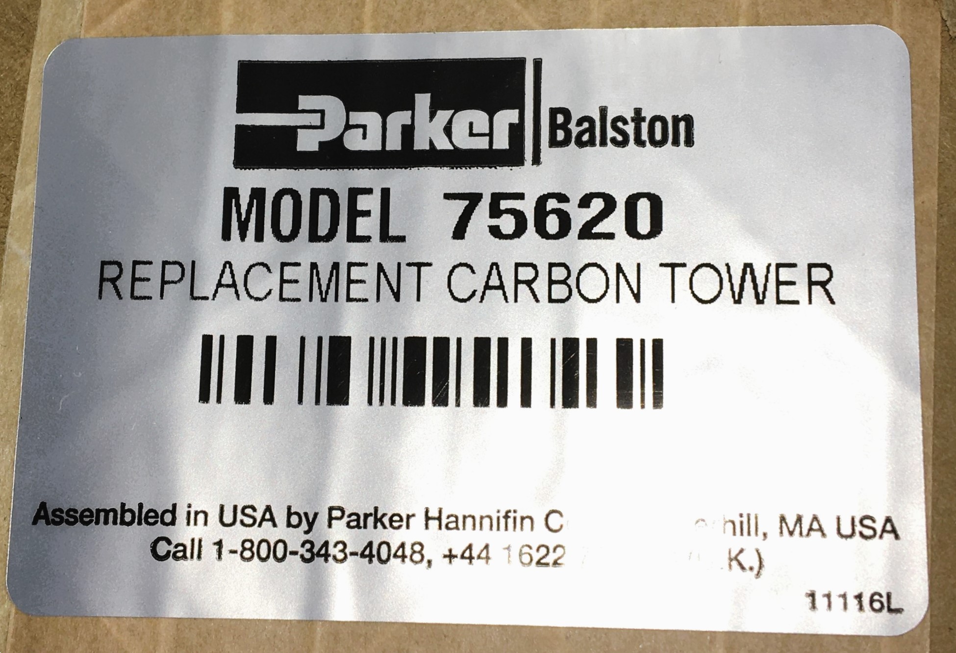 New Open Box Parker Balston 75620 Replacement Carbon Module for N2 Generator
