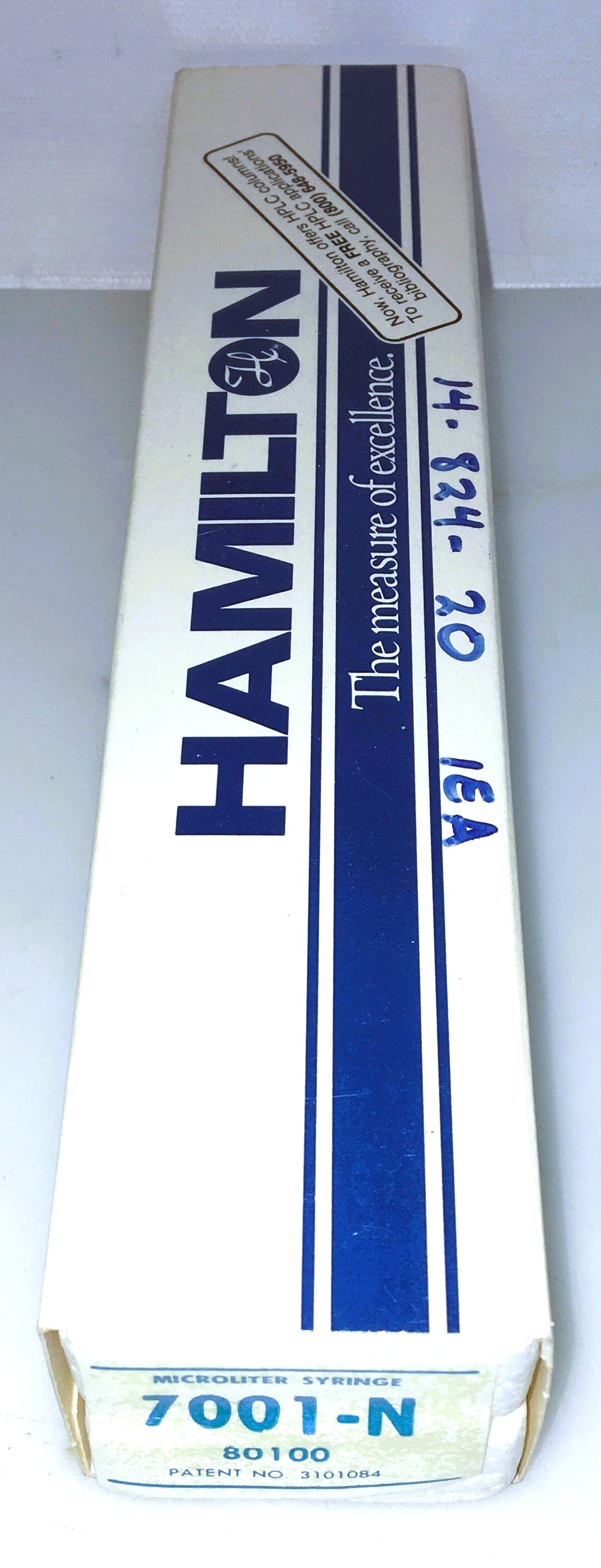 Used Hamilton 80100 Microliter (#7001N) 1μL Injection Syringe with Knurled Hub
