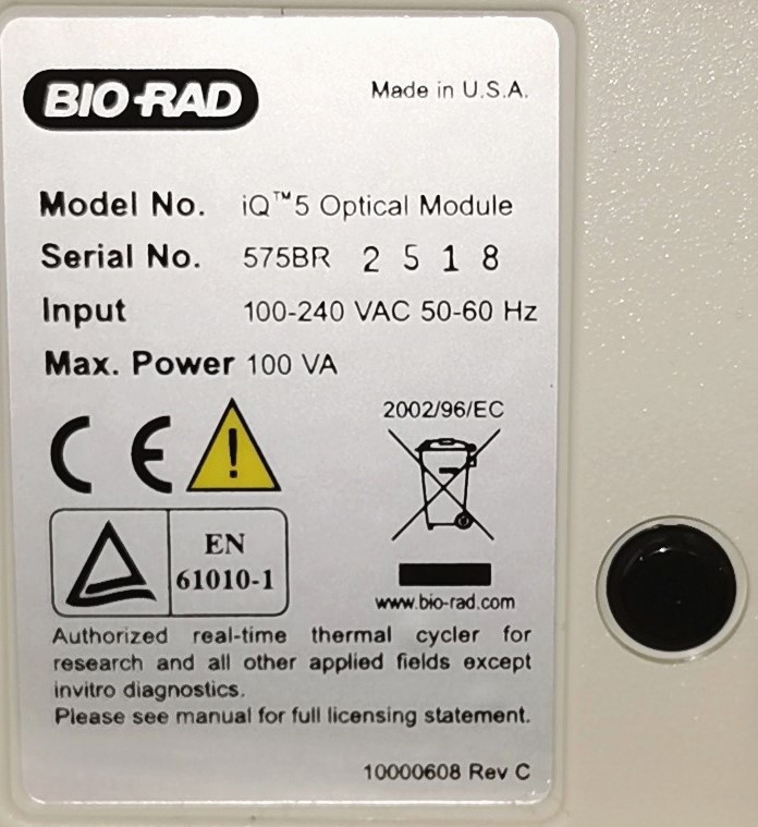 Used BioRad iCycler-IQ 5 Multi-Color Real-Time PCR